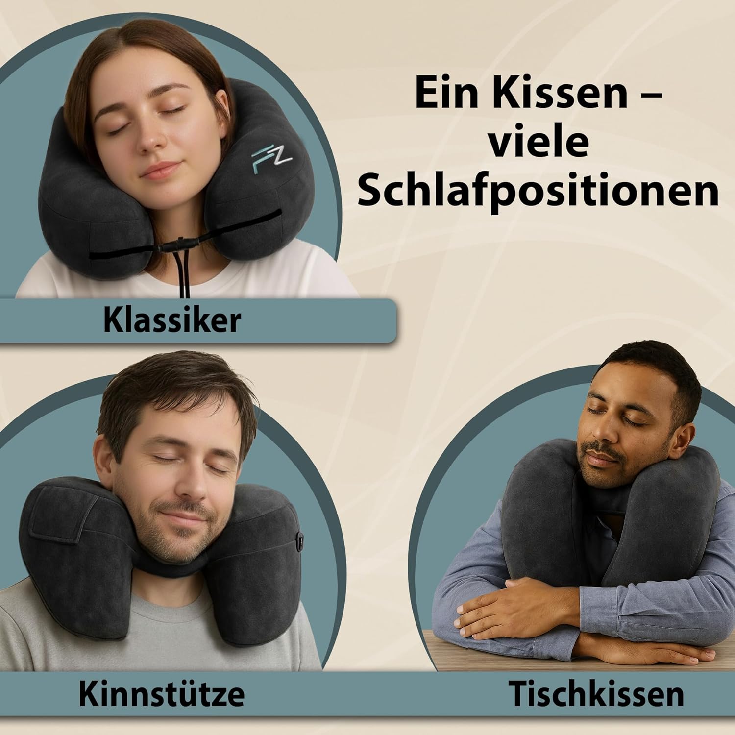 Thumbnail 3 de FLOWZOOM Air Nackenkissen L Reisekissen für Flugzeug