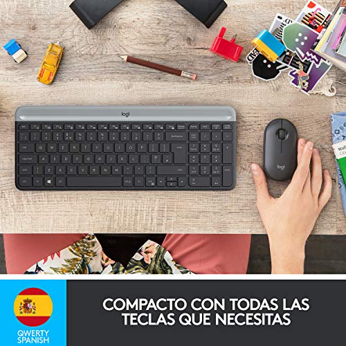 Detalle de Logitech MK470 Combo: Teclado y Ratón Inalámbricos para Windows (Negro)