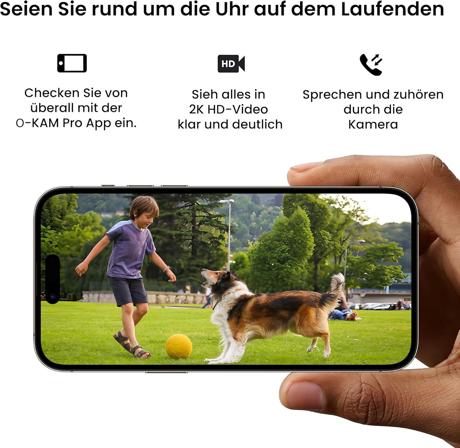 Detalle 2 de HITELLARCAM 2K Außenüberwachungskamera Akku – Dual-Band WLAN, Farb-Nachtsicht, KI-Erkennung, IP66