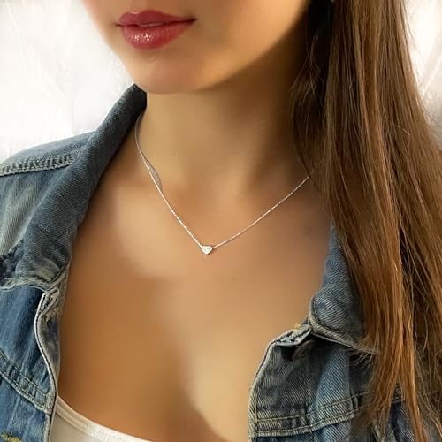 Thumbnail 1 de Annika Bella Silver Heart Necklace with Sliding Bead Charm