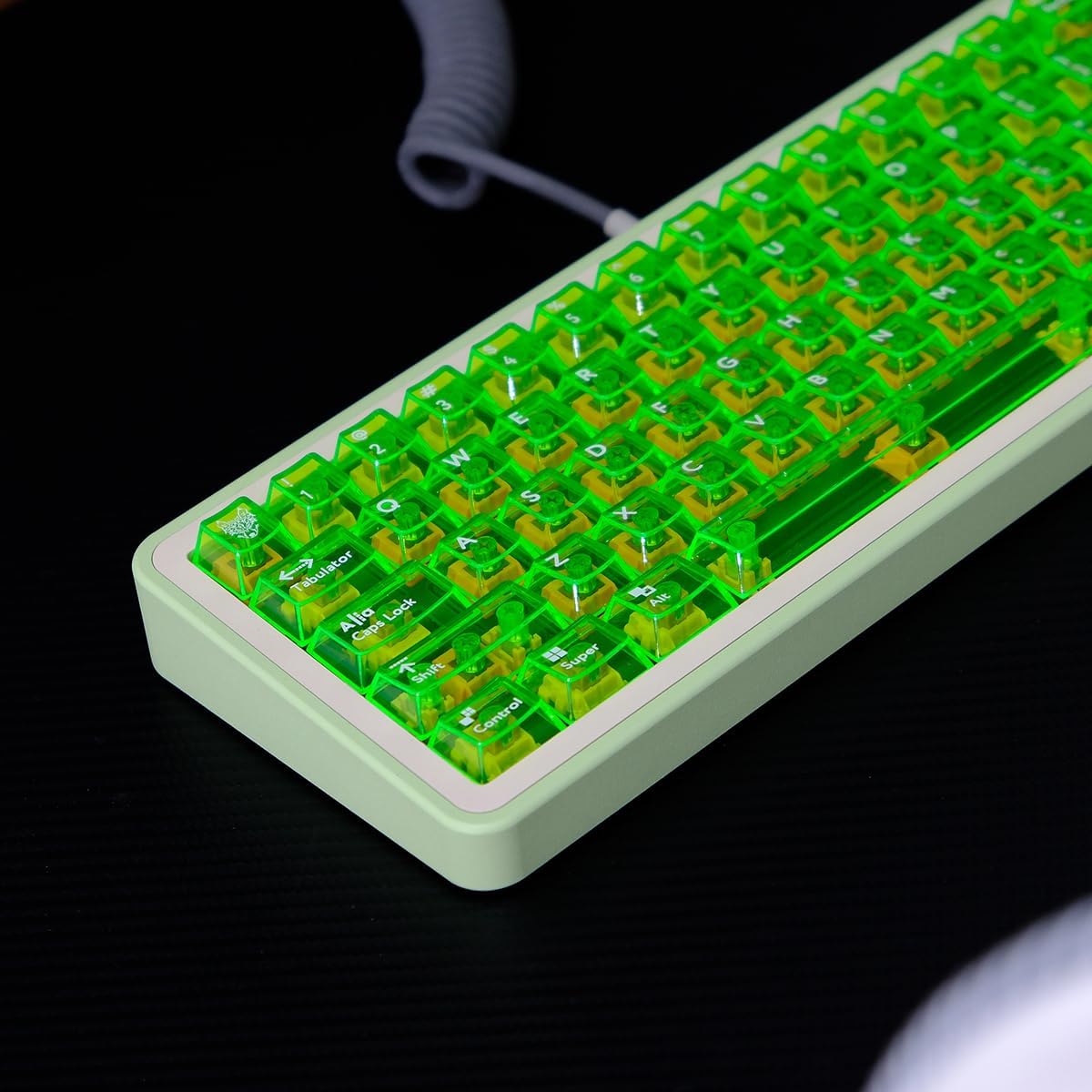 Detalle de Transparente 114er Tastenkappen-Set für Cherry MX (PC, Cherry-Profil) in Hellgrün