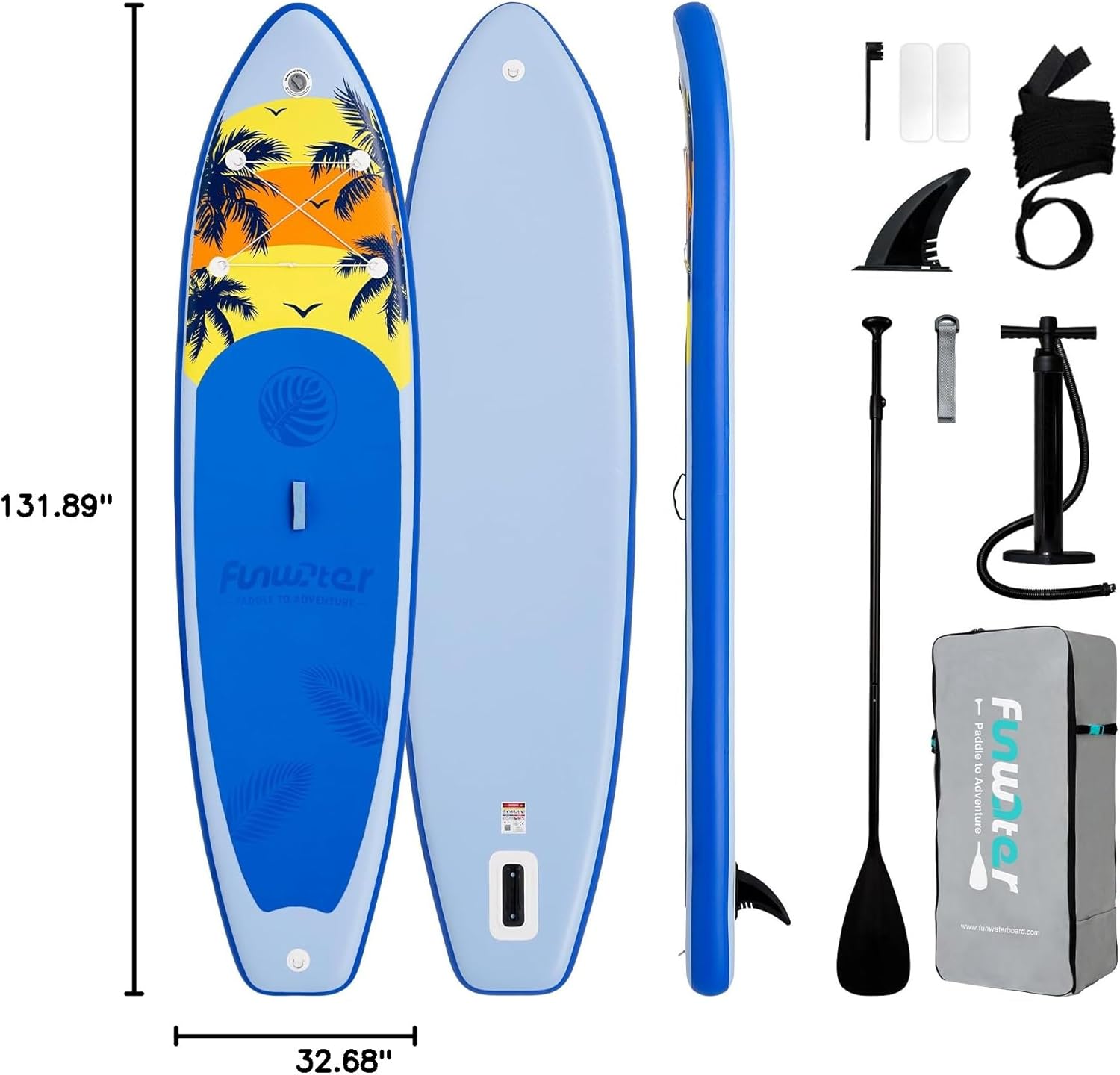 Thumbnail 6 de FunWater Ultra-Light Inflatable Stand Up Paddle Board (SUP) with Accessories for Adults & Youth