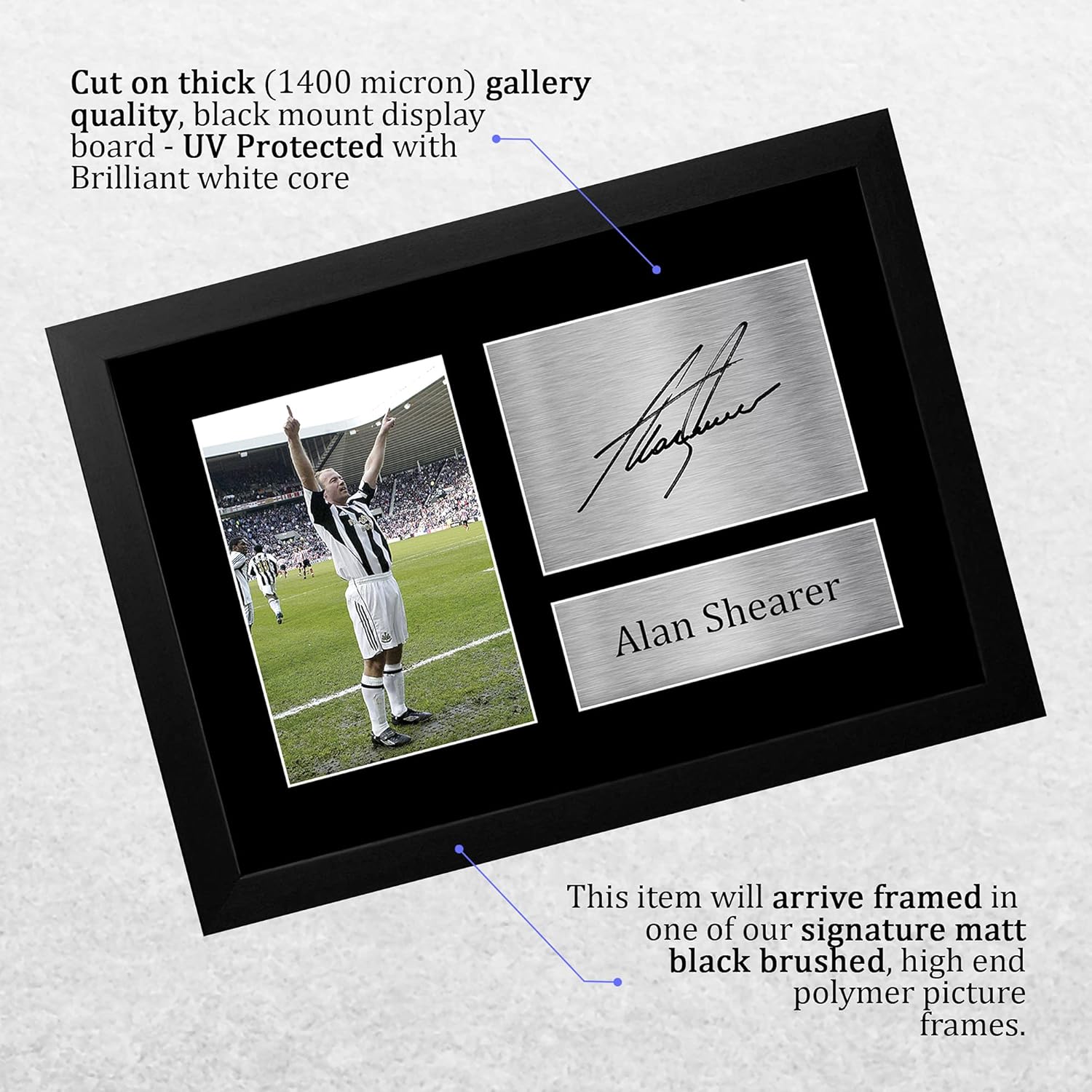 Thumbnail 2 de HWC Trading FR Alan Shearer gift signed, framed A4 Magpies photo display