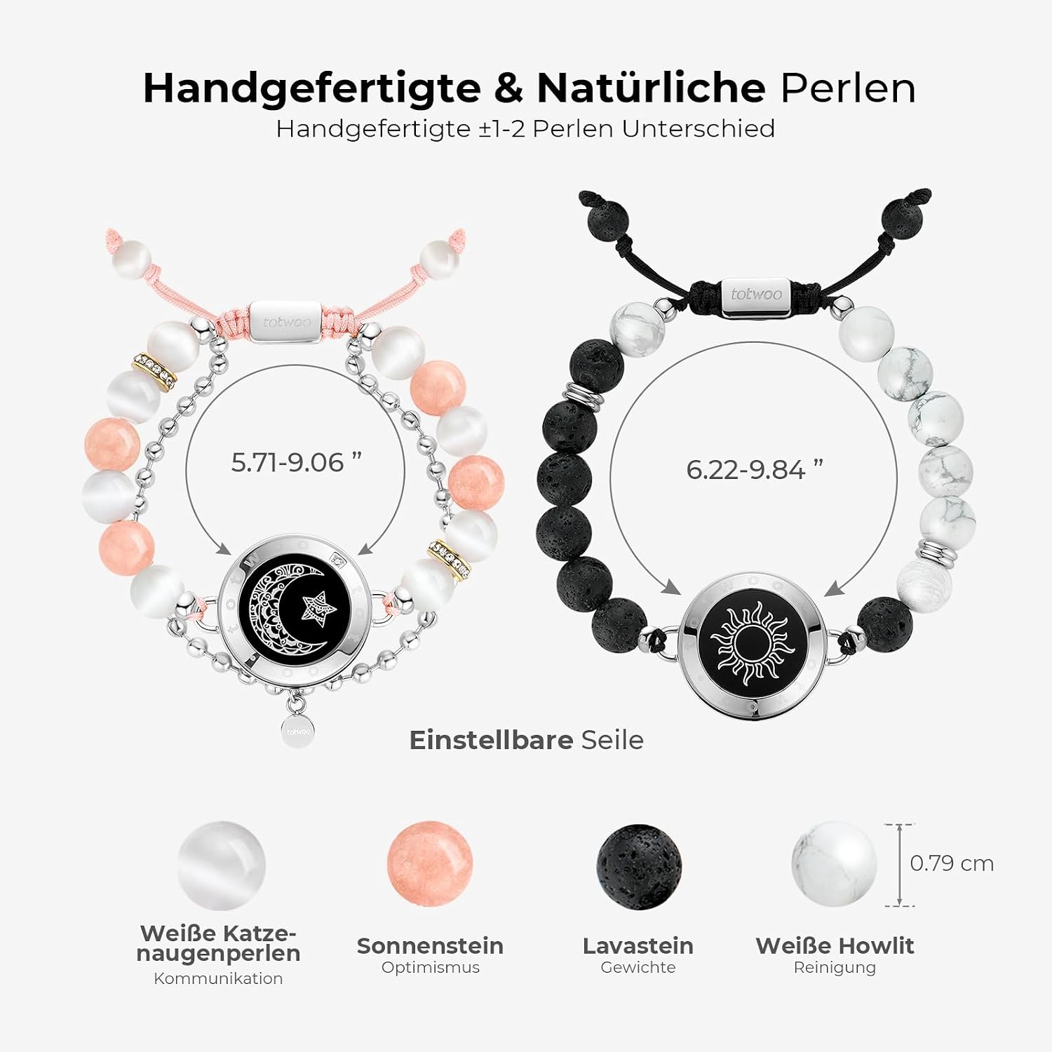 Detalle de TOTWOO Intelligente Partnerarmbänder für Fernbeziehungen – 1:1 Bluetooth-Koppelung, App-Steuerung und Licht-Vibrationssignale