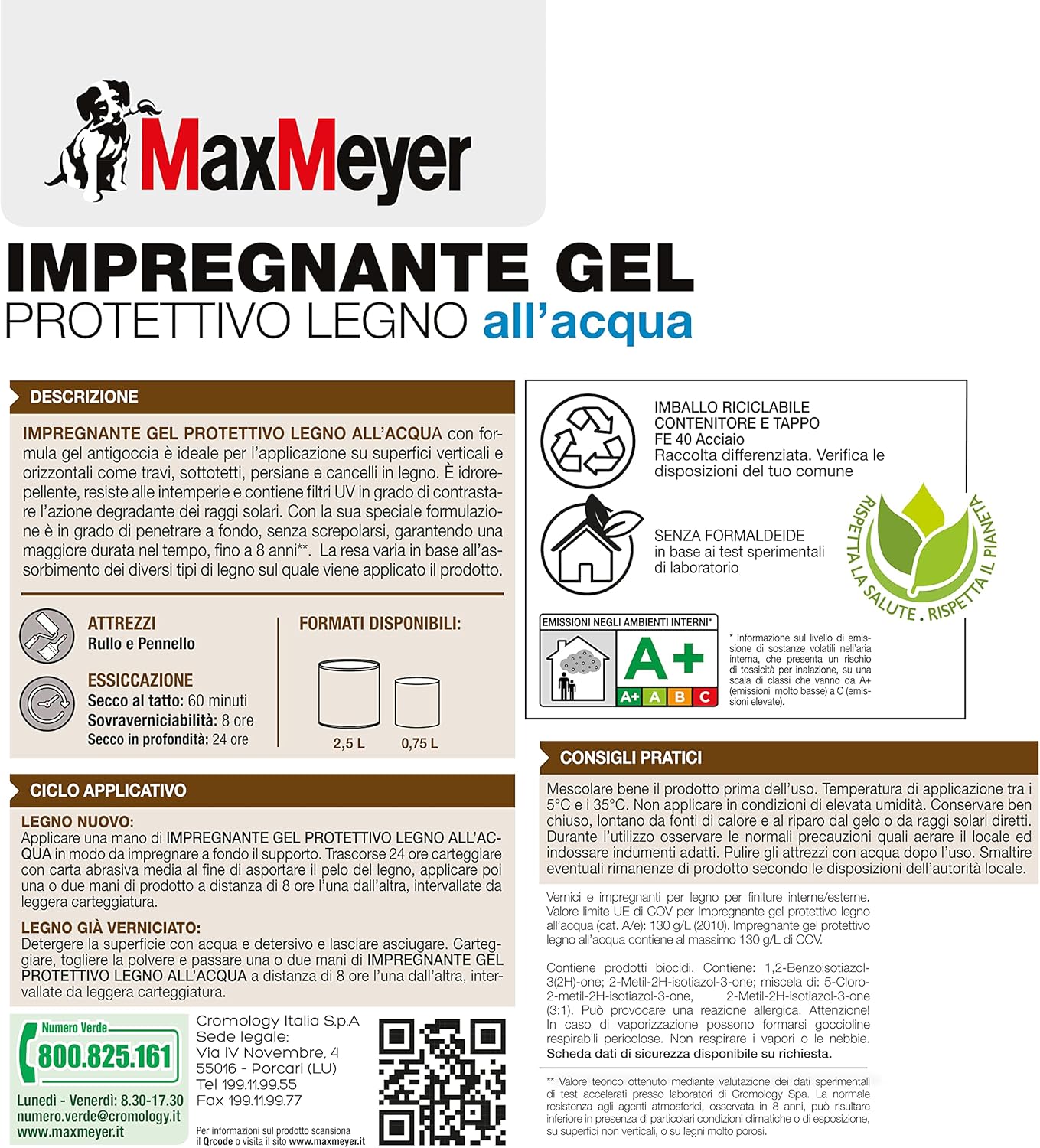 Thumbnail 4 de MAXMEYER Impregnante Gel Acqua Noce Antico 2,5 L – protezione idrorepellente senza gocciolamento