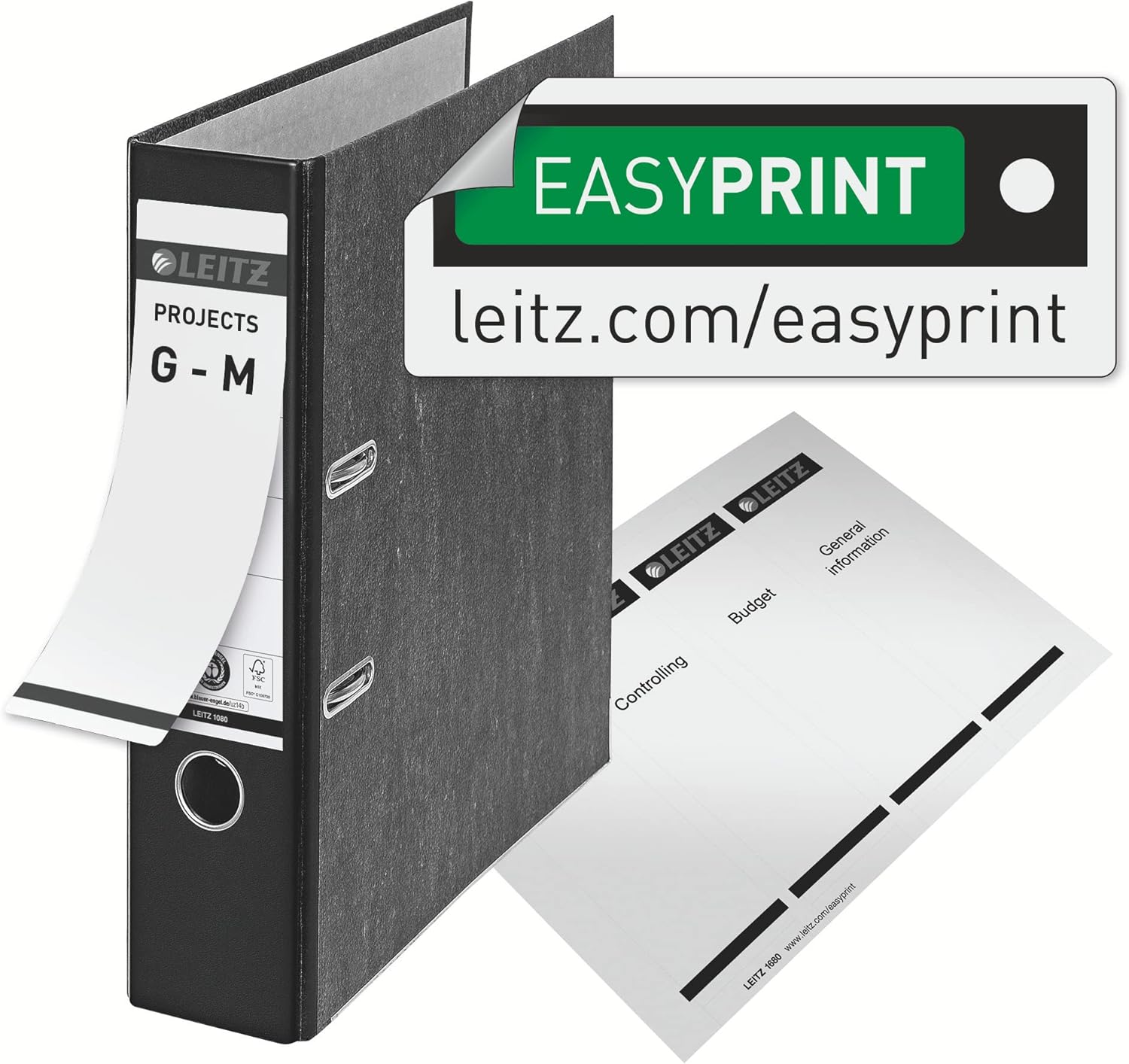 Thumbnail 6 de Leitz Qualitäts-Ordner, 3er-Pack, Wolkenmarmor-Papier, A4, 8 cm Rückenbreite, Schwarz – Modell 310305095