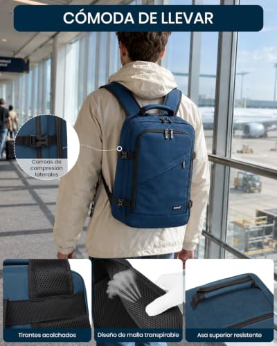 Detalle de Kono mochila de cabina 40 x 20 x 25 cm con apertura de 180° y correa para equipaje