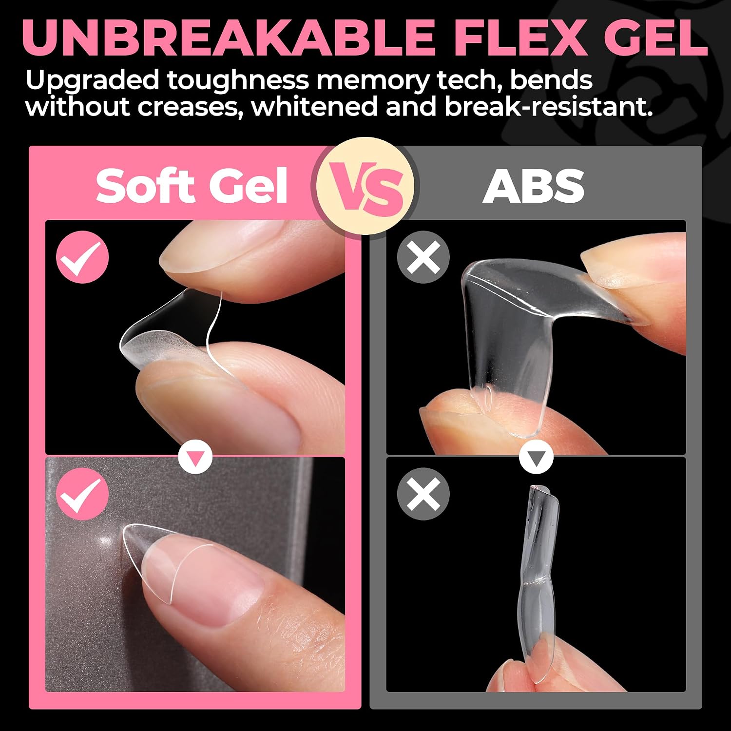 Detalle 1 de UNA GELLA Gel Nail Tips, Medium Almond