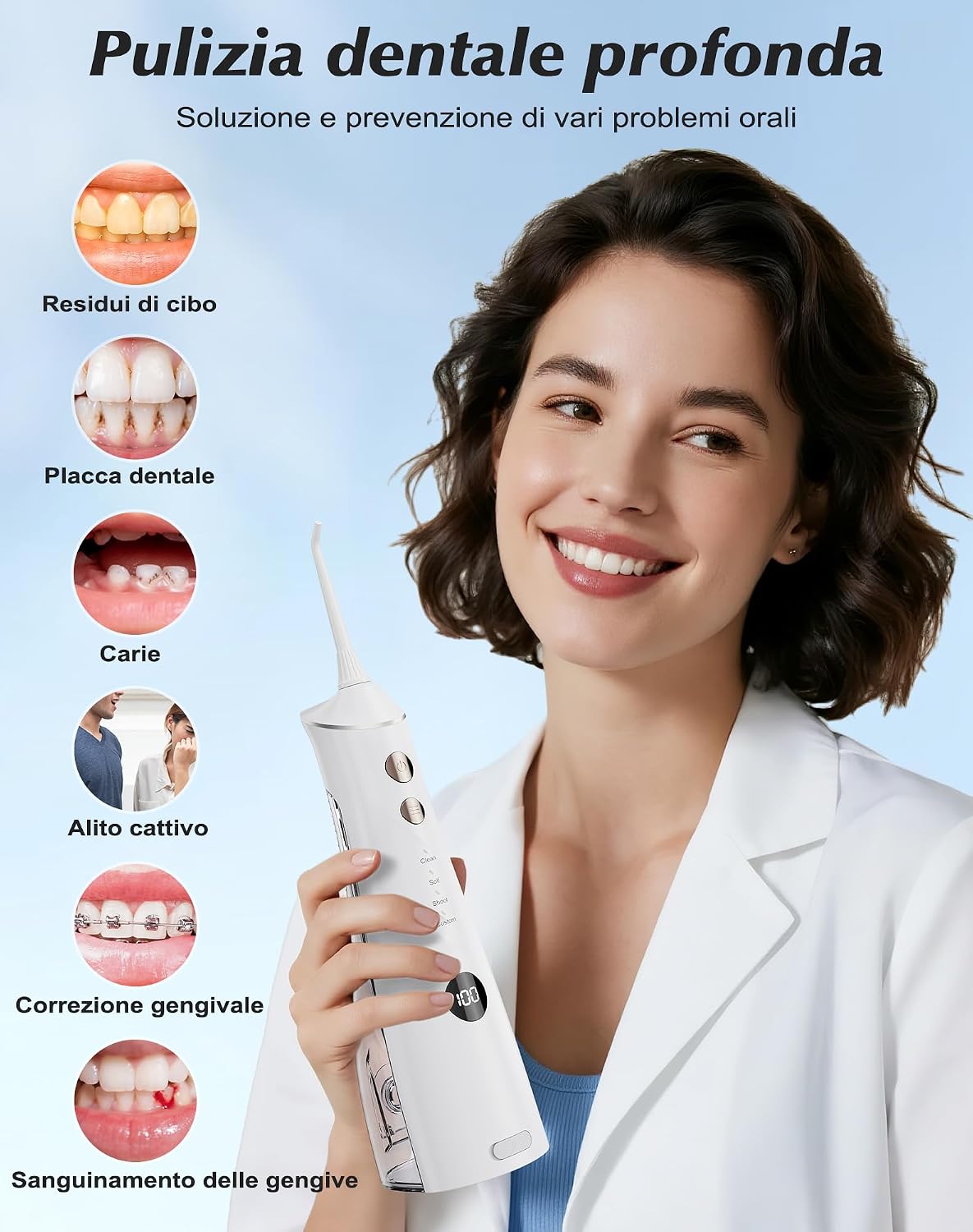 Thumbnail 2 de Hsweeth Idropulsore Dentale – Vincitore del Test 2025, 5 Ugelli e 4 Modalità per igiene orale profonda