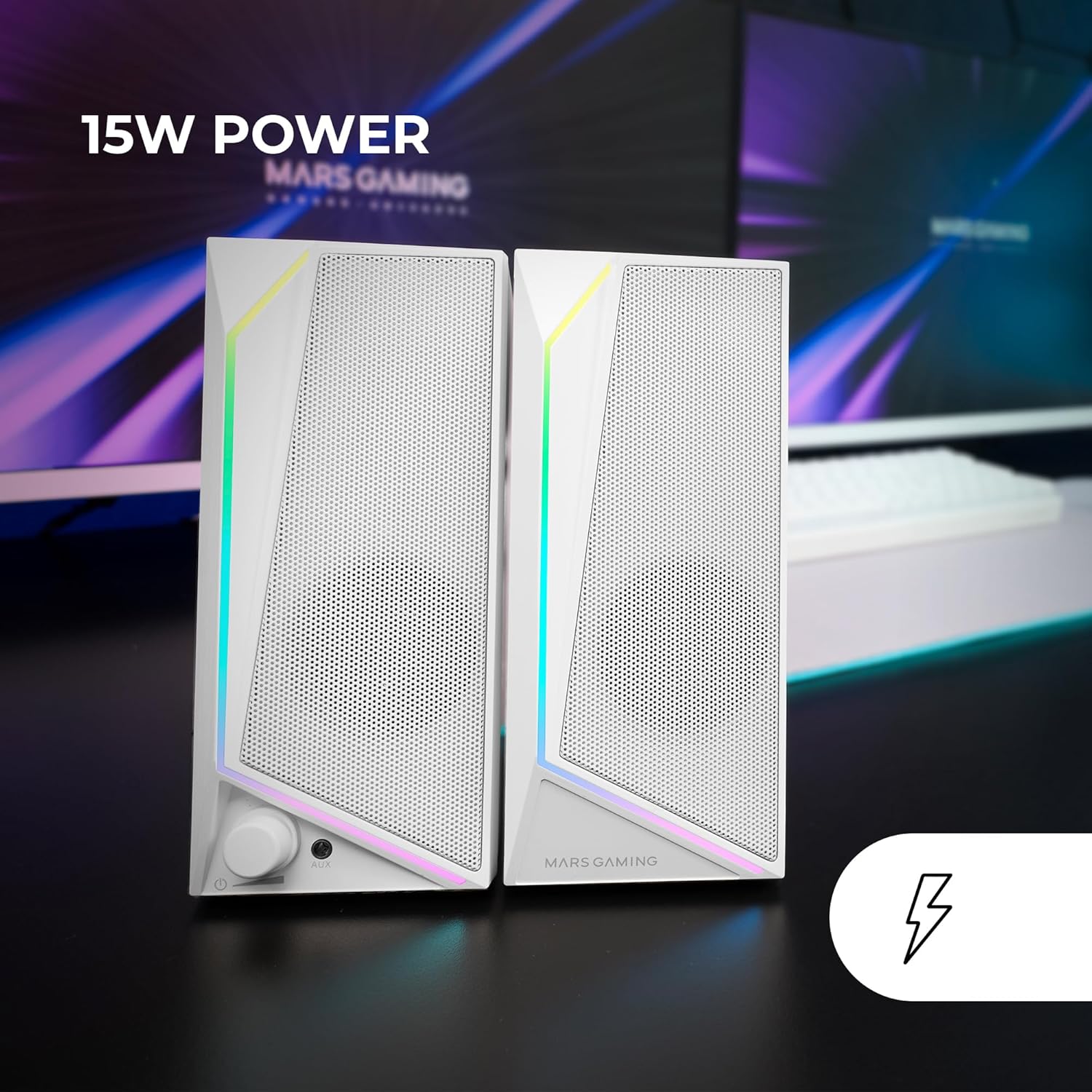 Thumbnail 1 de Mars Gaming MS72 : haut-parleurs gaming compacts 15W avec RGB Flow et connexion USB/Jack 3,5 mm