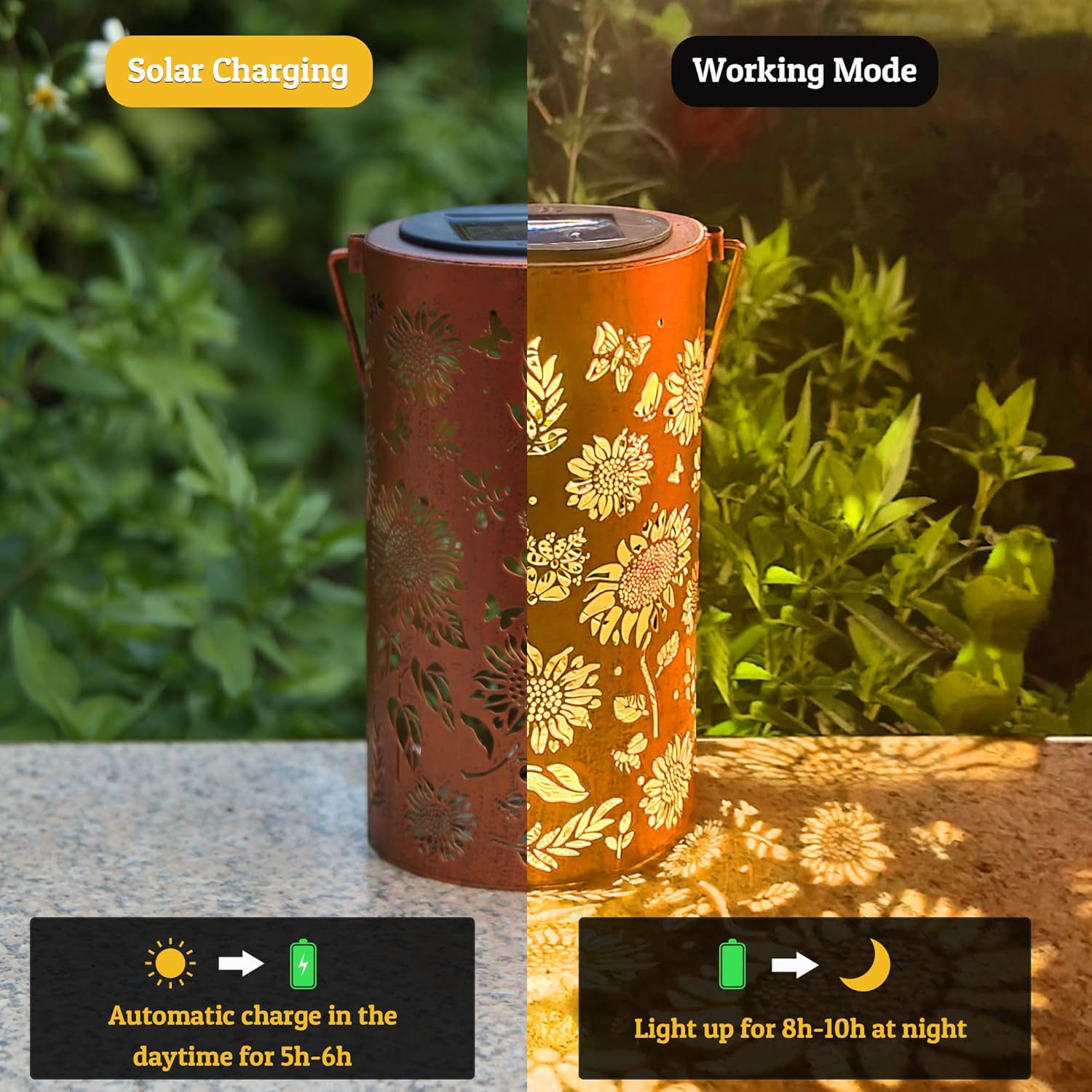 Thumbnail 6 de Cawabocy Sunflower Solar Lanterns for Garden Decor