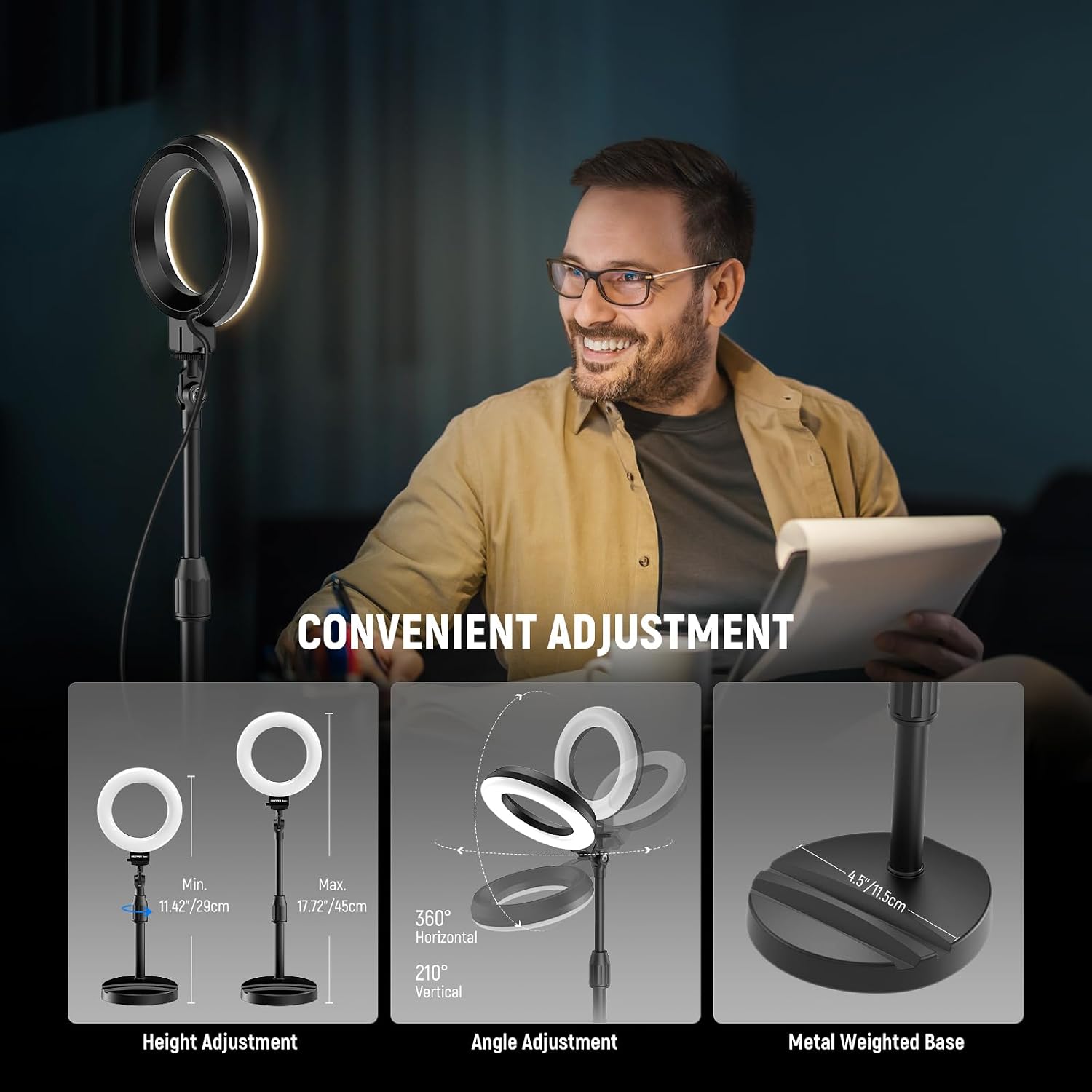 Thumbnail 5 de NEEWER BR60 5" Desk Ring Light 10W