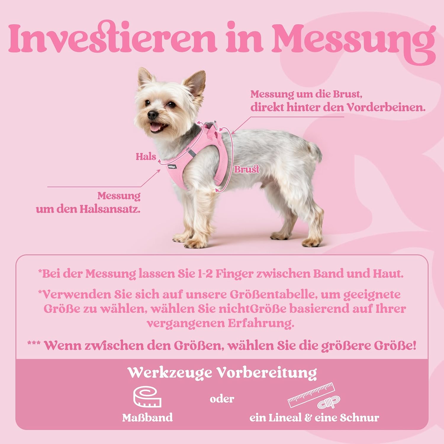 Detalle 2 de rabbitgoo Hundegeschirr für kleine Hunde (Step-in), weiches Mesh, reflektierend – Rosa, Größe XS