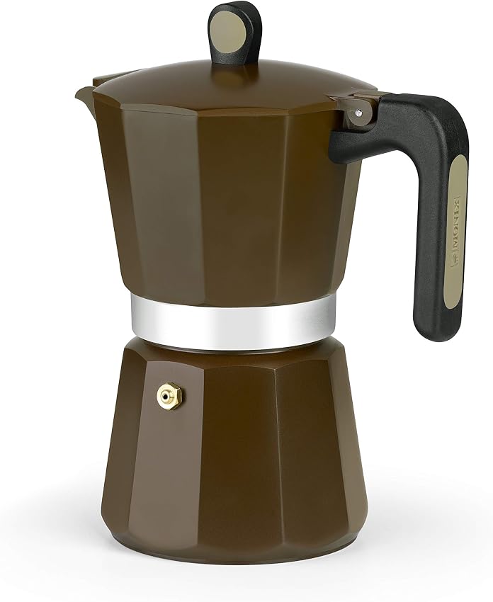 Detalle de MONIX New Cream cafetera italiana 12 tazas