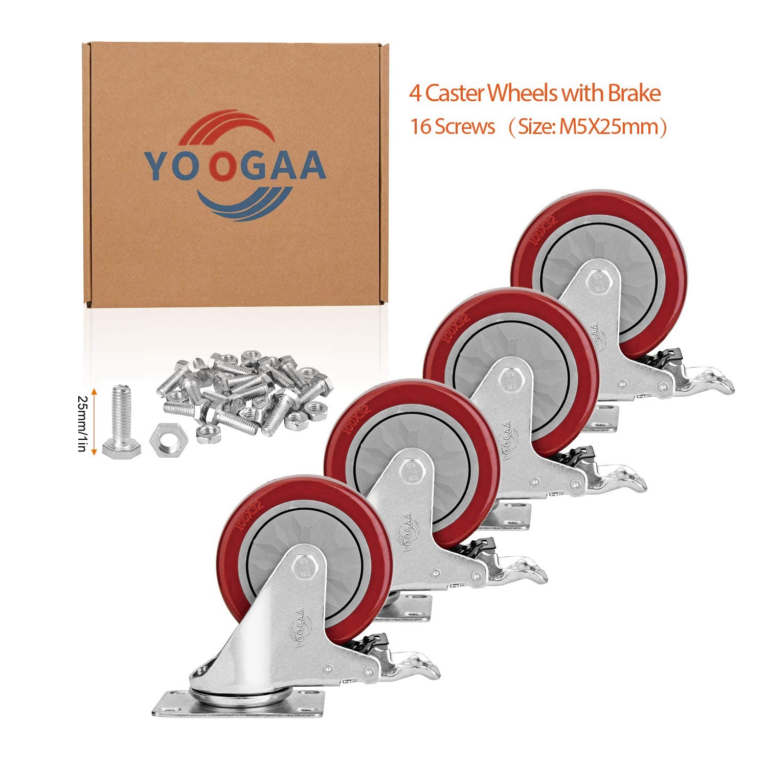 Detalle 2 de YOOGAA caster wheels, 4-inch