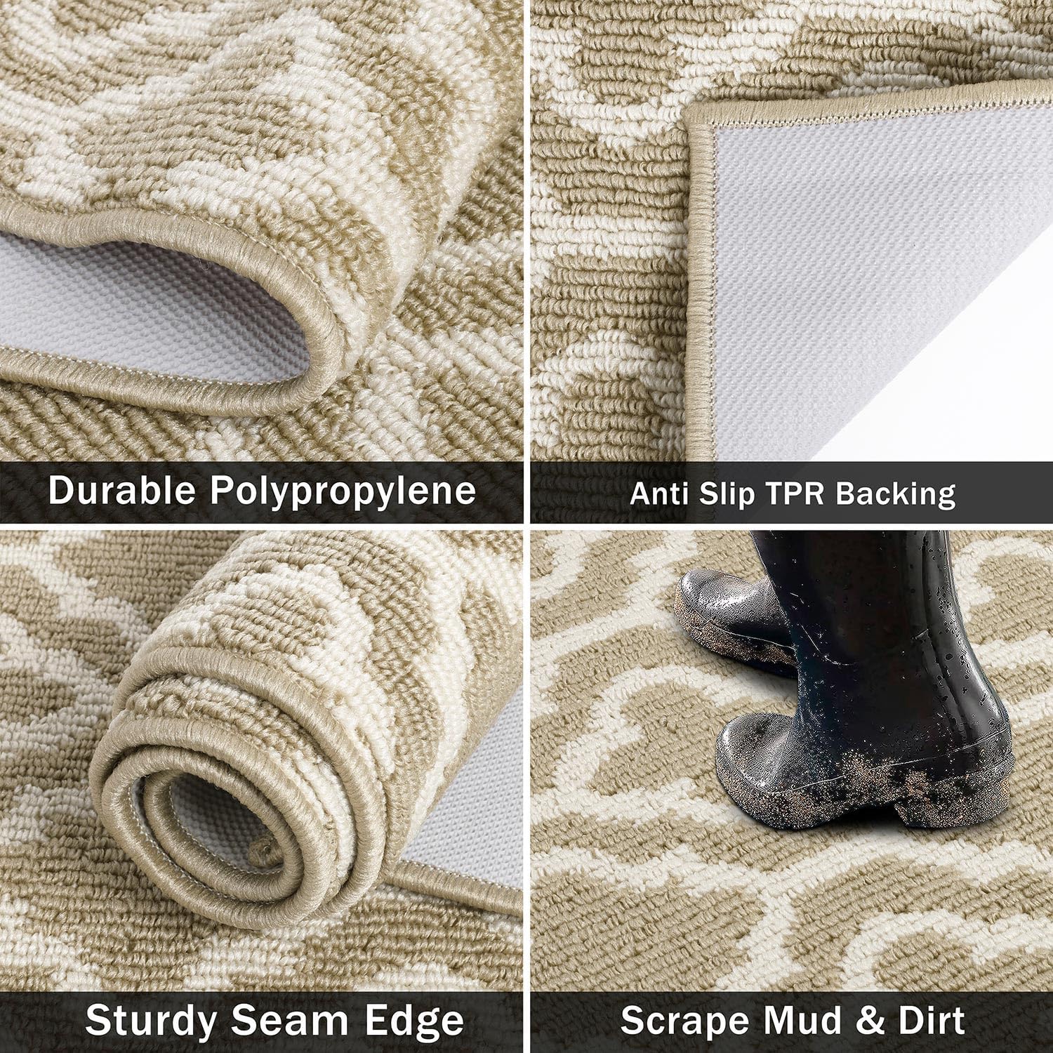 Detalle de SHACOS Zerbino Lavabile per Interni 50 x 80 cm: assorbente, antiscivolo e facile da pulire