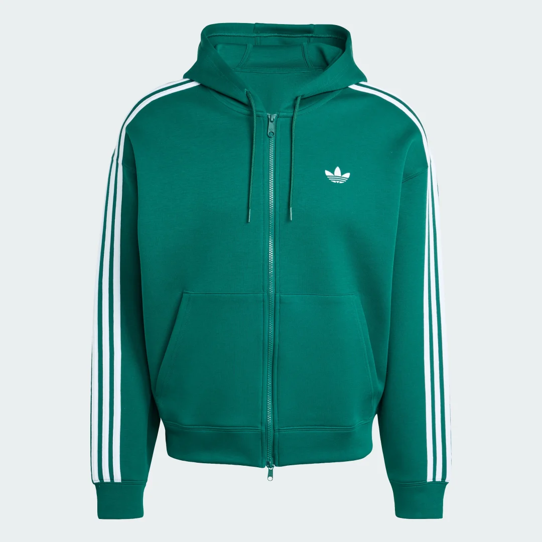 Detalle 2 de Chaqueta holgada de tejido técnico Spacer con capucha Adidas Adicolor – Verde