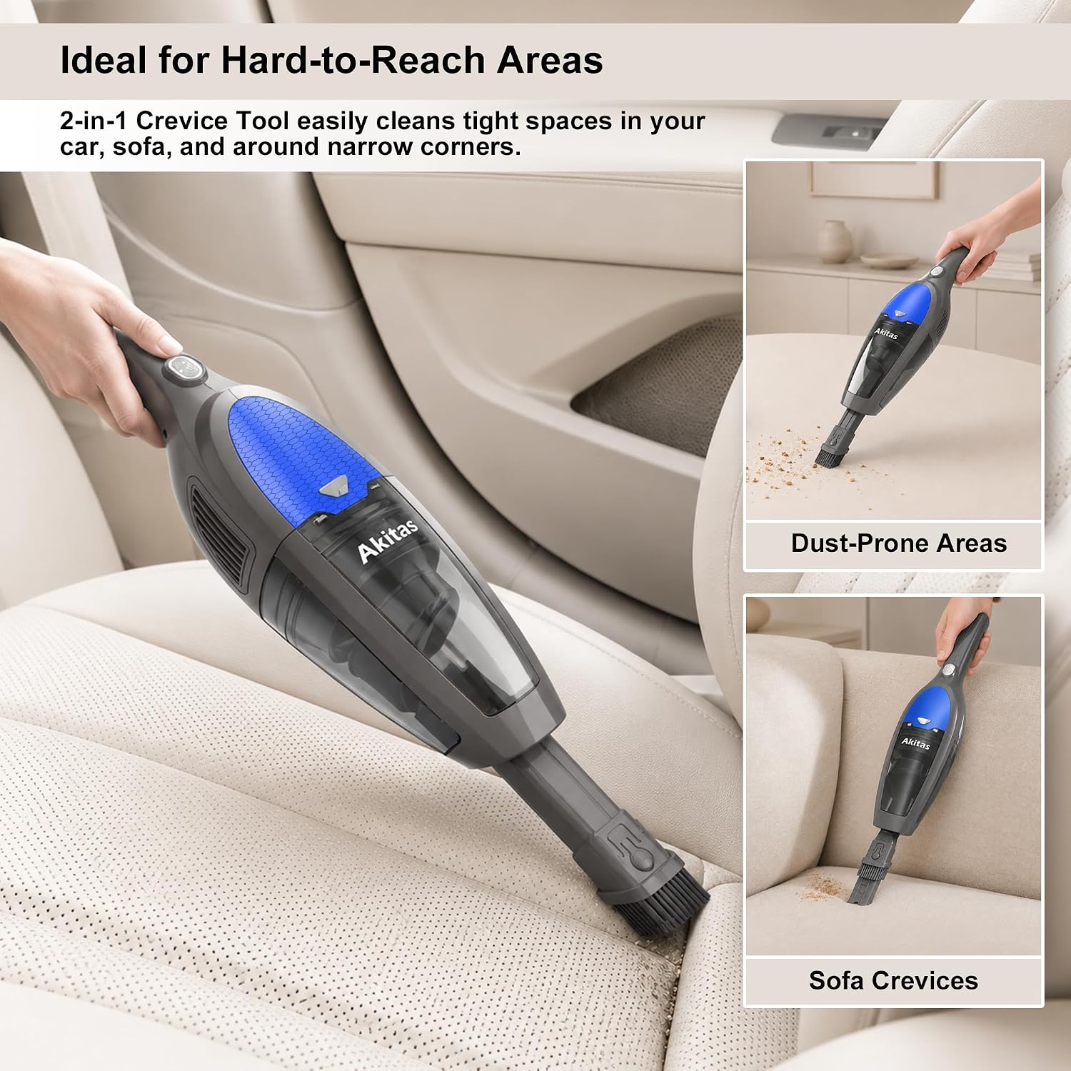 Thumbnail 5 de Akitas U10 Cordless Vacuum Cleaner — 2-in-1 Stick & Handheld with Auto-Charging Dock, 2.4kg, LED Turbo Brush