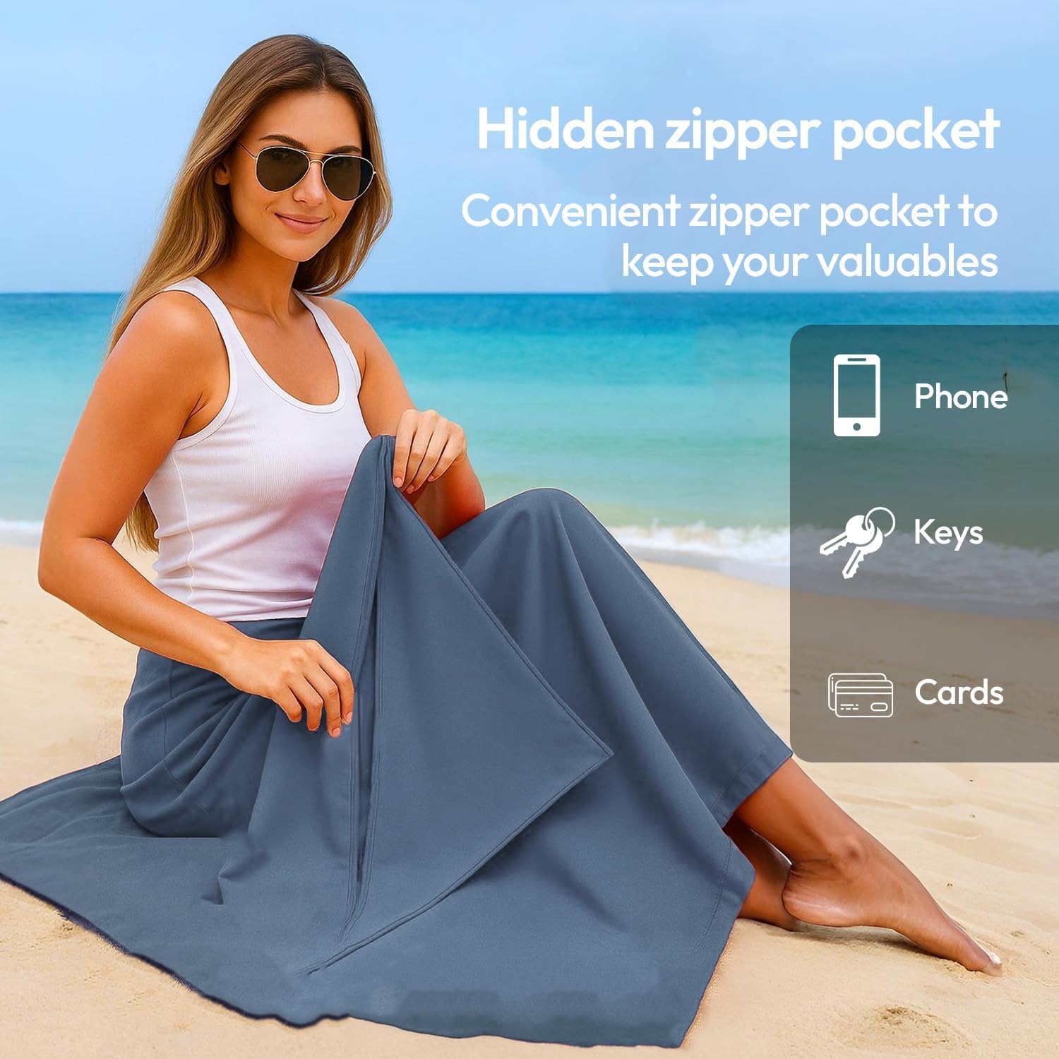Thumbnail 2 de azark Microfibre Towel – Navy, Small: Quick Dry, Lightweight & Super Absorbent