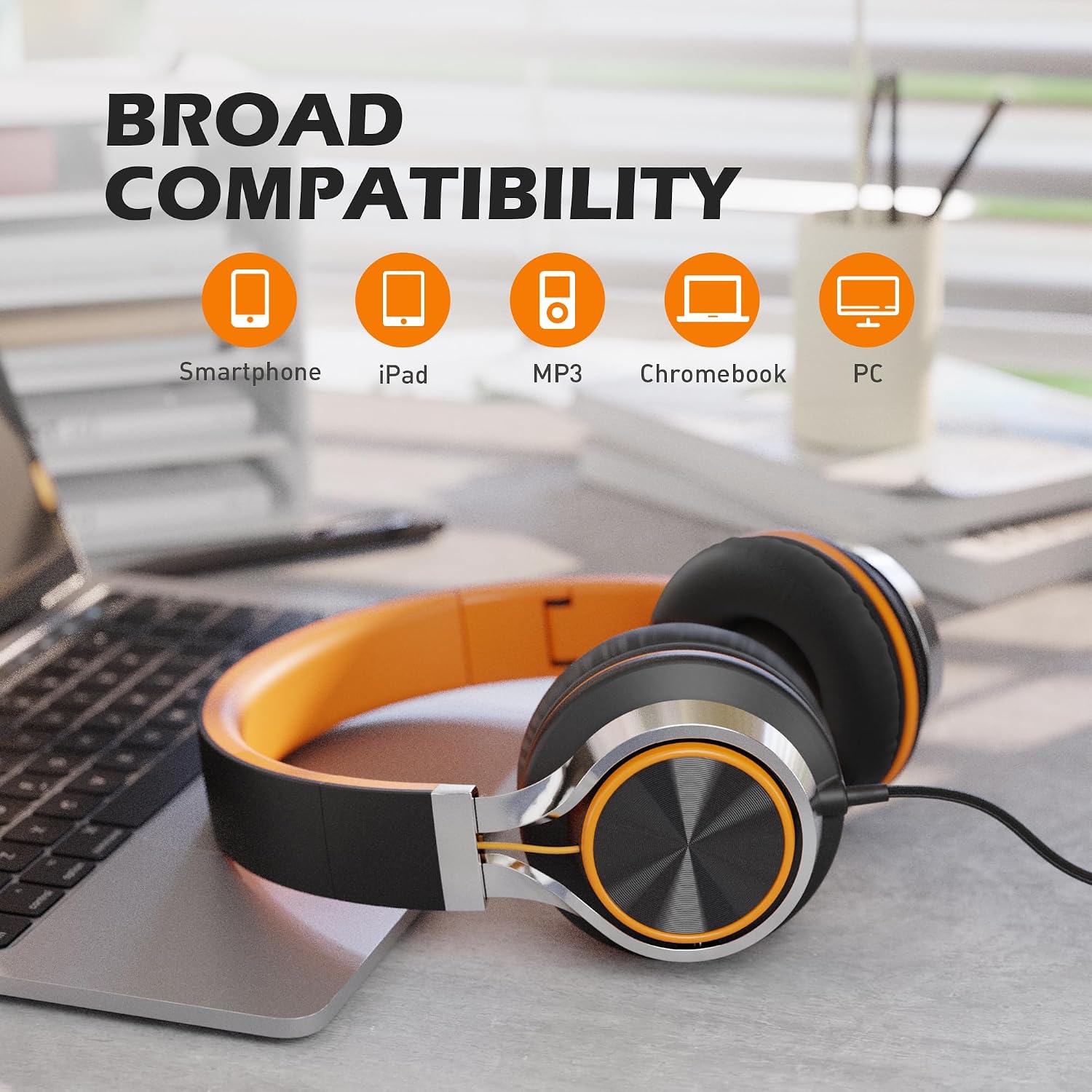 Thumbnail 5 de AILIHEN Kids Headphones with Mic: Foldable On-Ear 3.5mm Headset for Kids