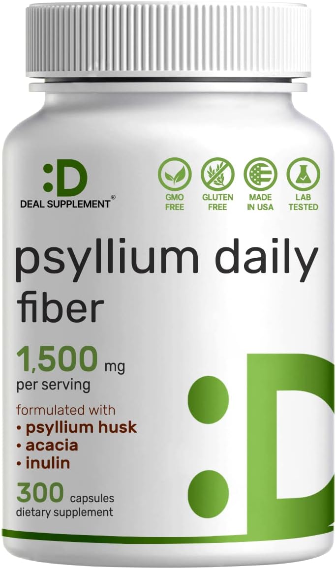 Detalle de Psyllium Husk Fiber Supplement, 300 Capsules