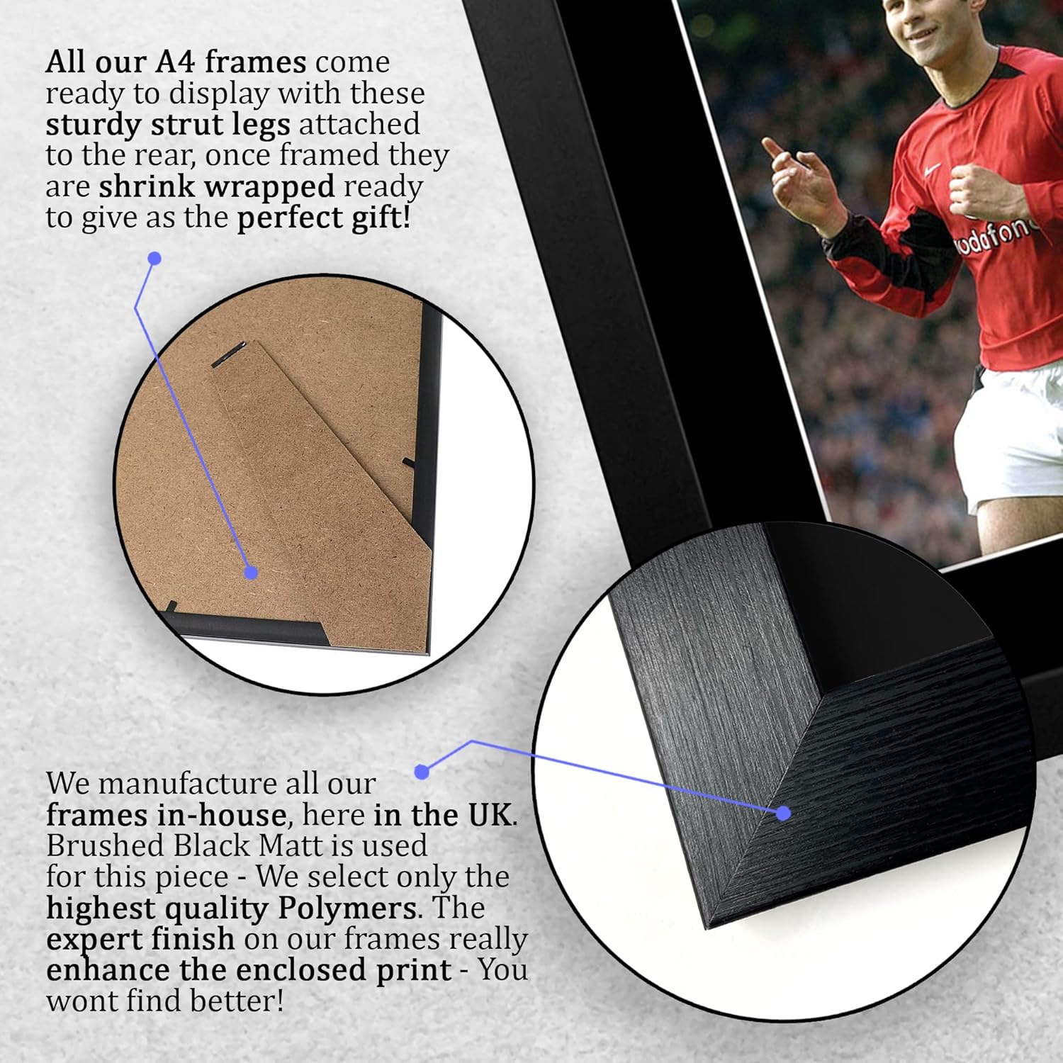 Thumbnail 6 de HWC Trading Ryan Giggs Gift Signed Framed A4 Printed Autograph Photo Display