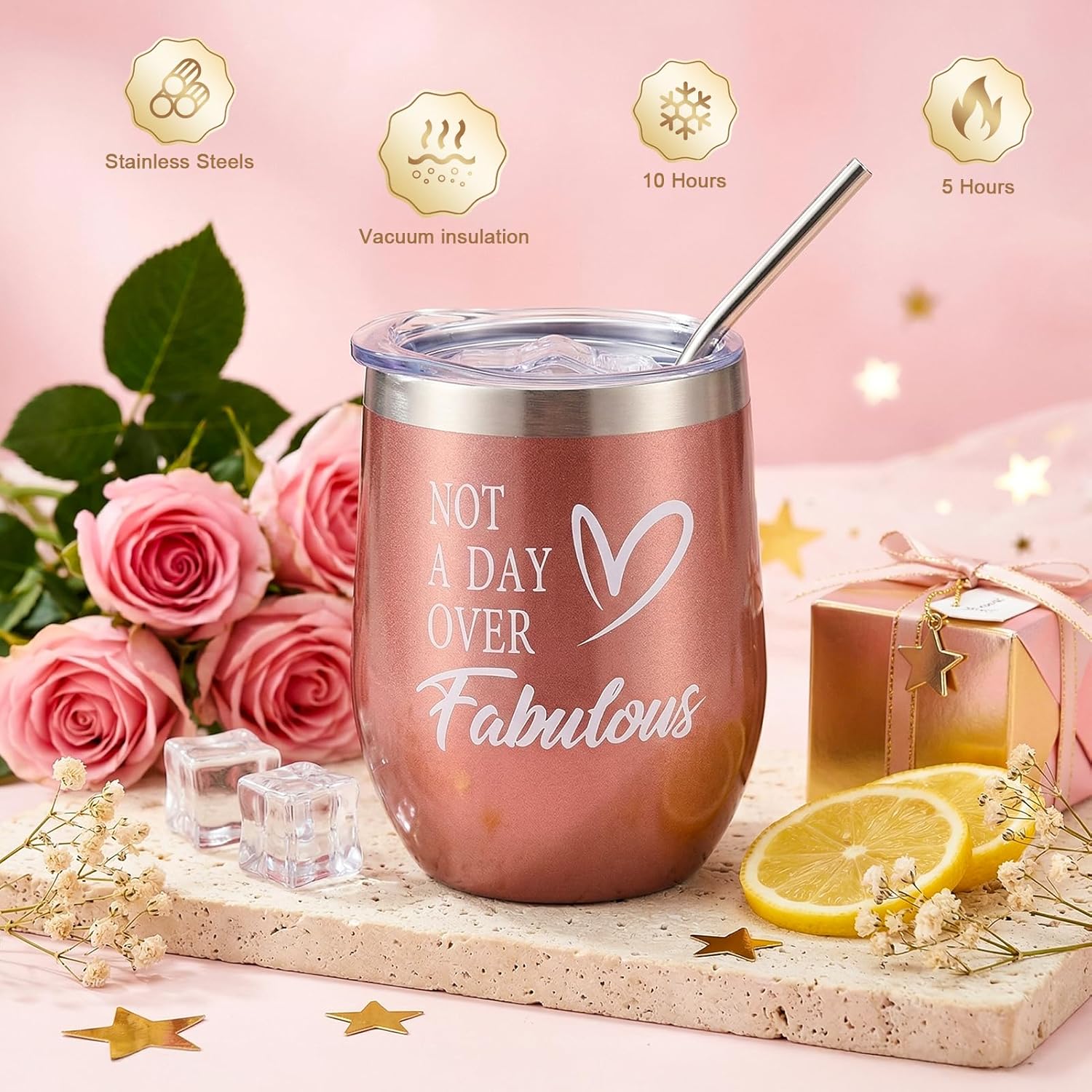 Detalle de Dromlag Idee Regalo Donna Compleanno – Set cofanetto romantico da 8 pezzi per momenti di benessere