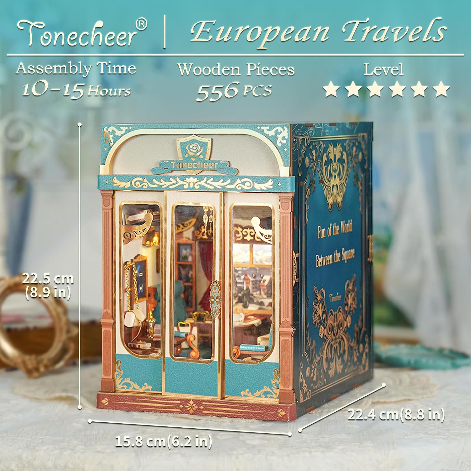 Detalle de Tonecheer Motion Scene Book Nook Kits 8,8"