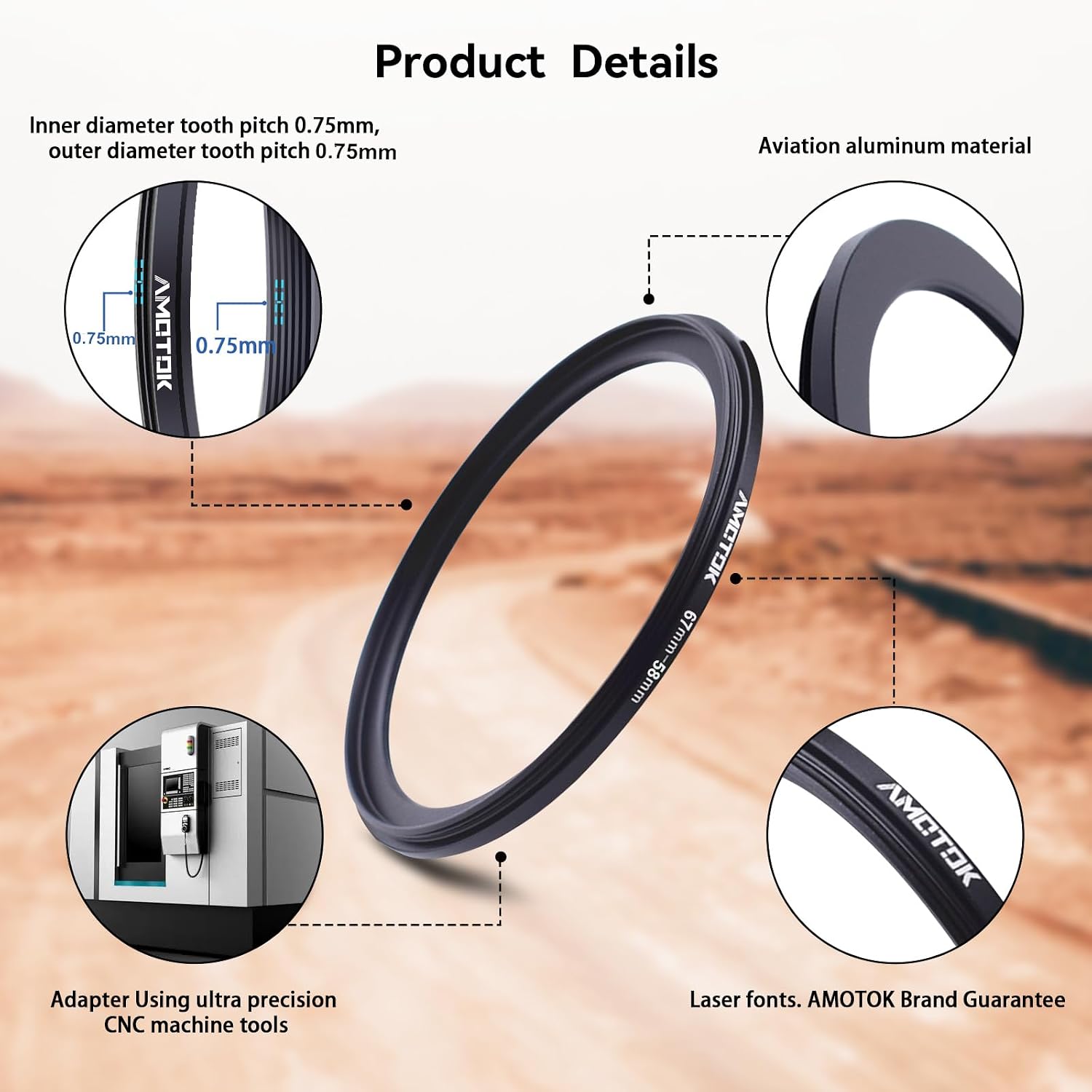Detalle de AMOTOK 67mm to 58mm lens adapter ring