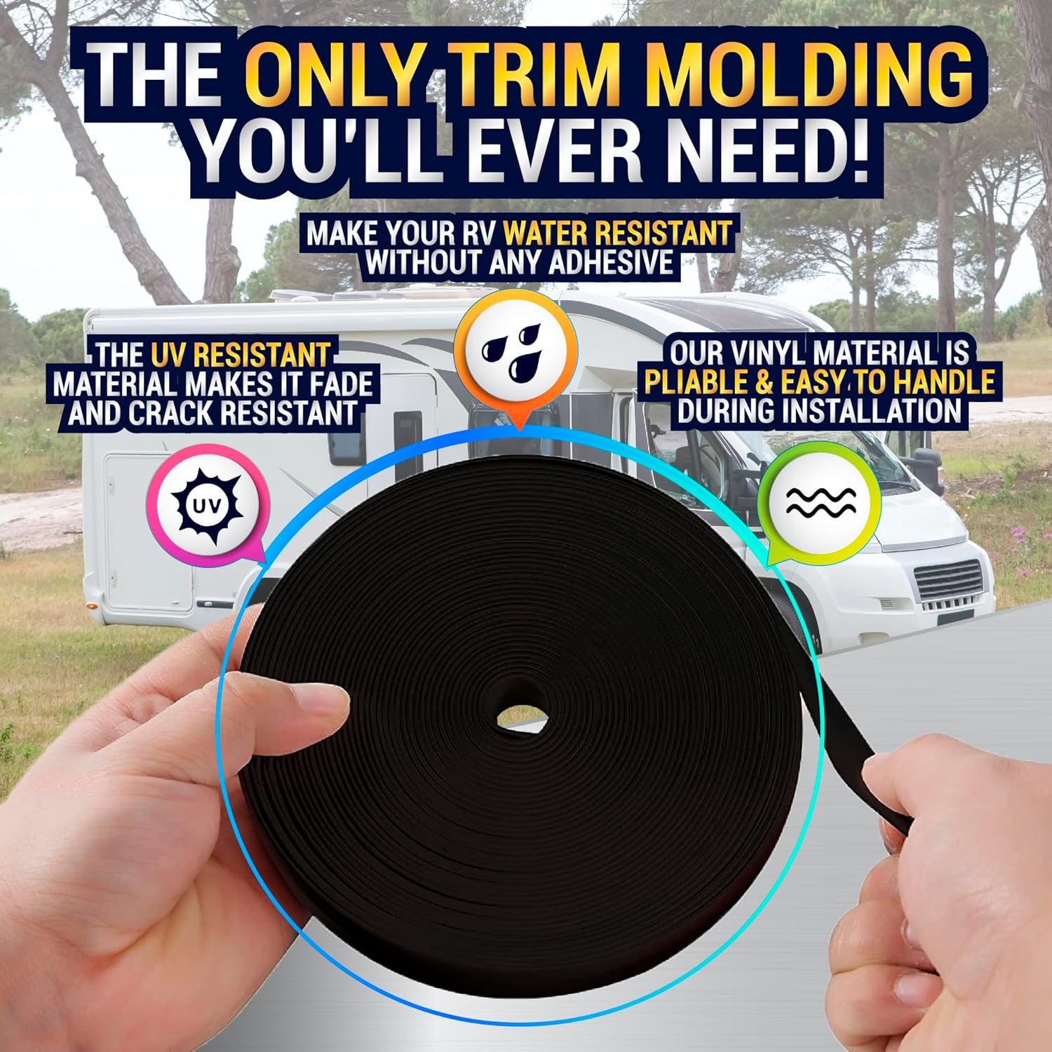 Detalle 2 de LATCH.IT 1-inch RV Trim Molding Insert 100 ft 🛠