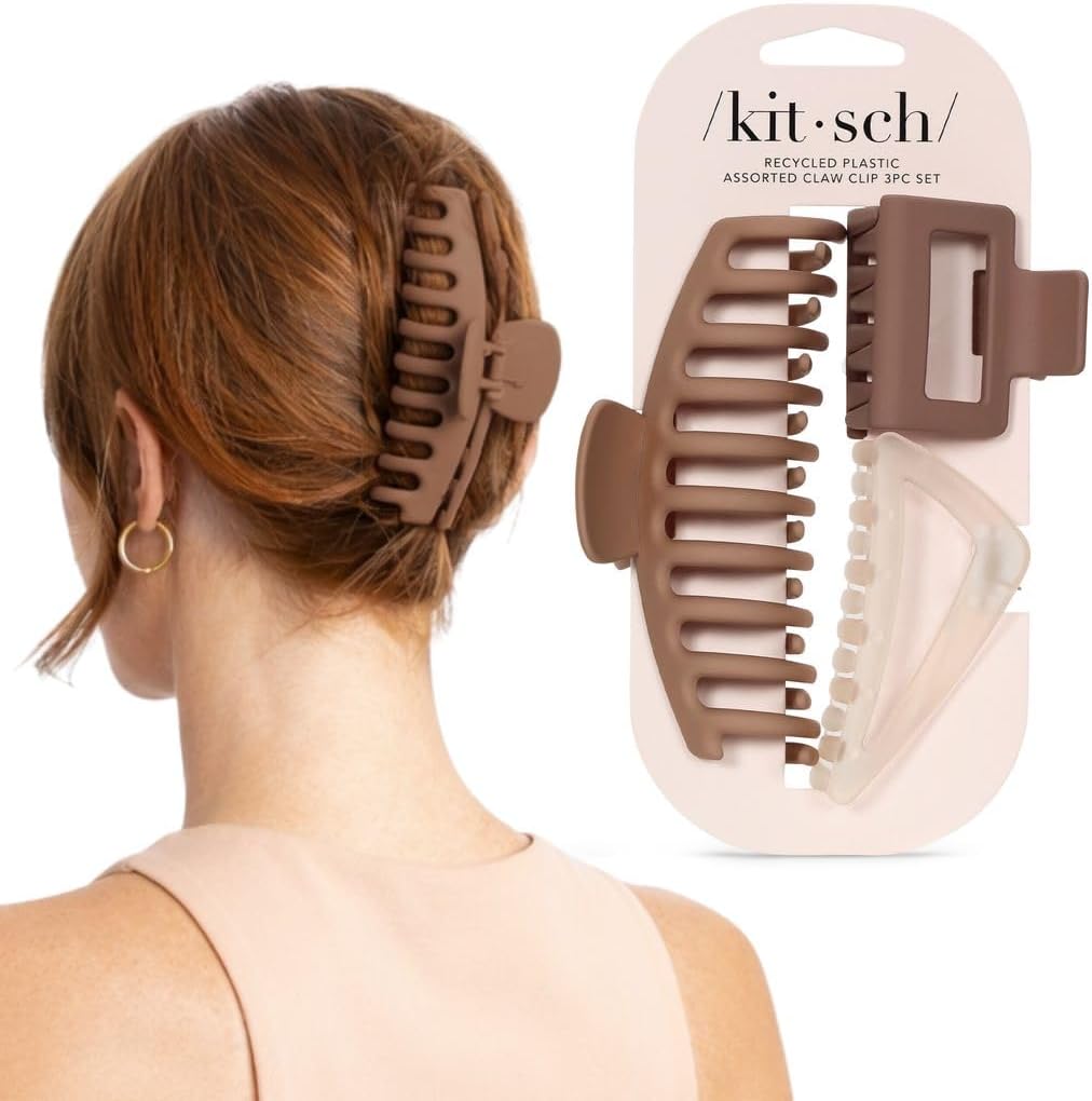 Kitsch Set di Fermagli per Capelli Assortiti da Donna – Trio di Clip in Forme e Dimensioni Differenti, 3 Pezzi