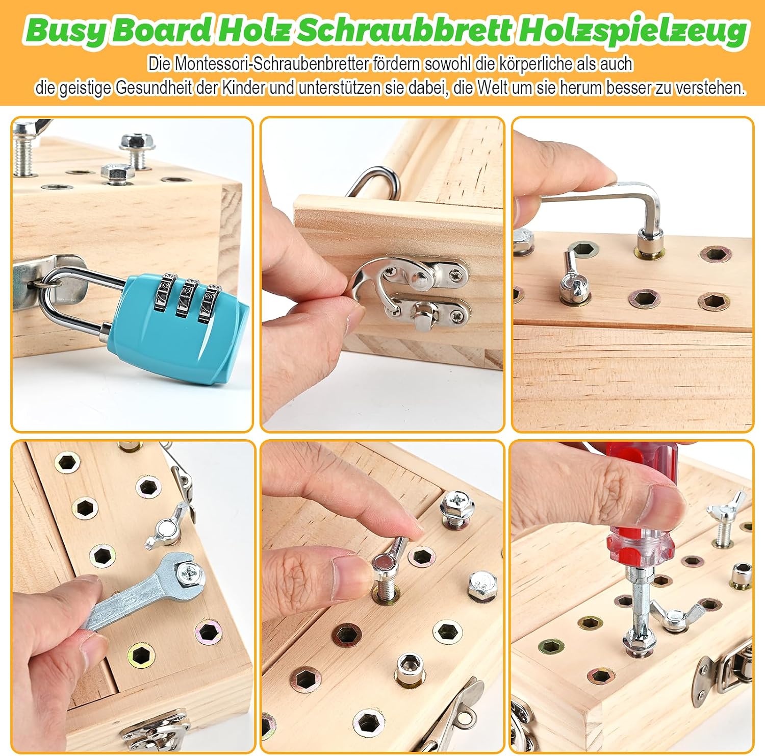 Thumbnail 3 de Wooderma Montessori Puzzle Brett für Kinder 3–5 Jahre
