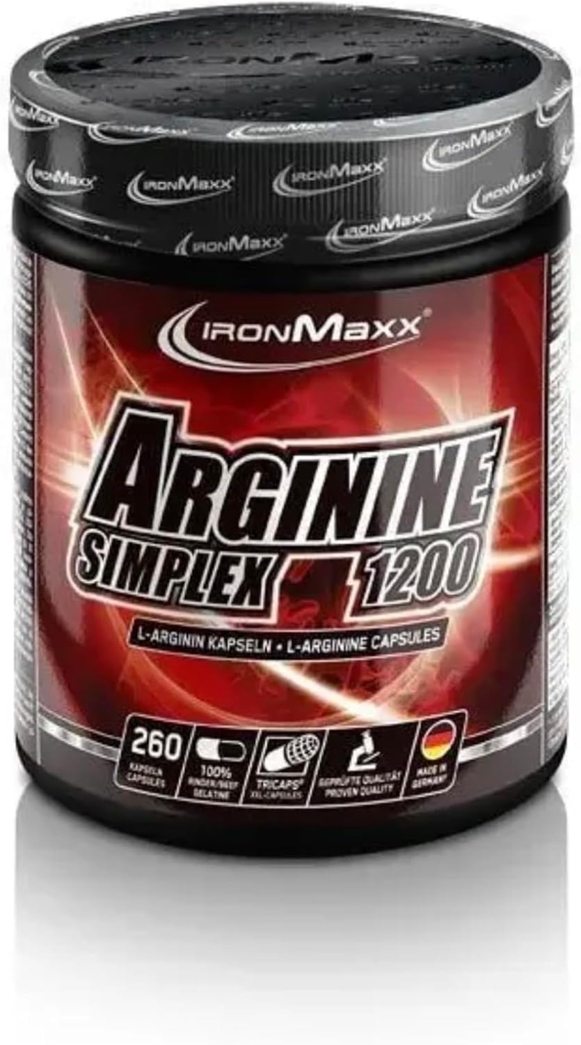 Detalle de IronMaxx Arginine Simplex 1200-260 Kapseln – Hochdosierte L-Arginin Ergänzung für Sportler