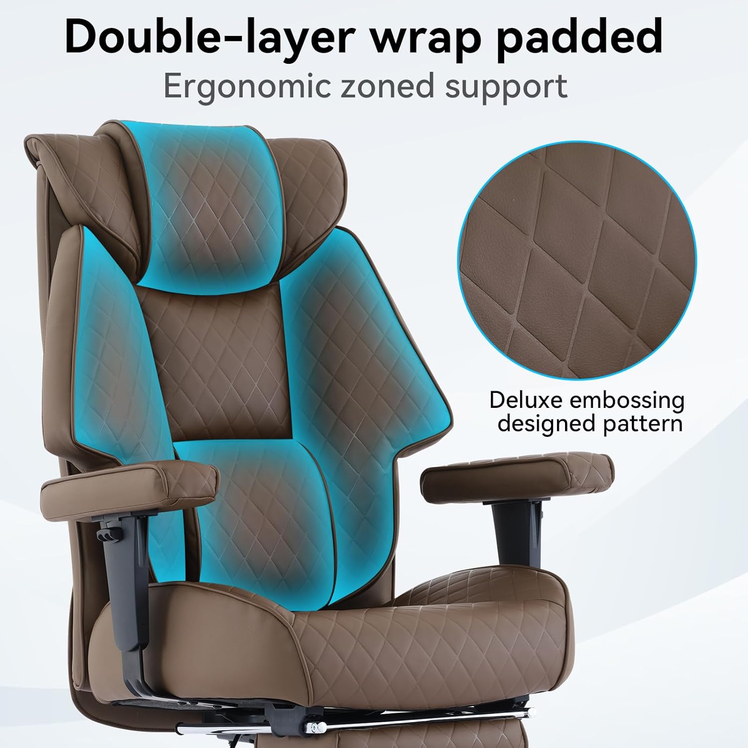 Thumbnail 3 de EXCEBET Big and Tall Office Chair with Footrest ⚙