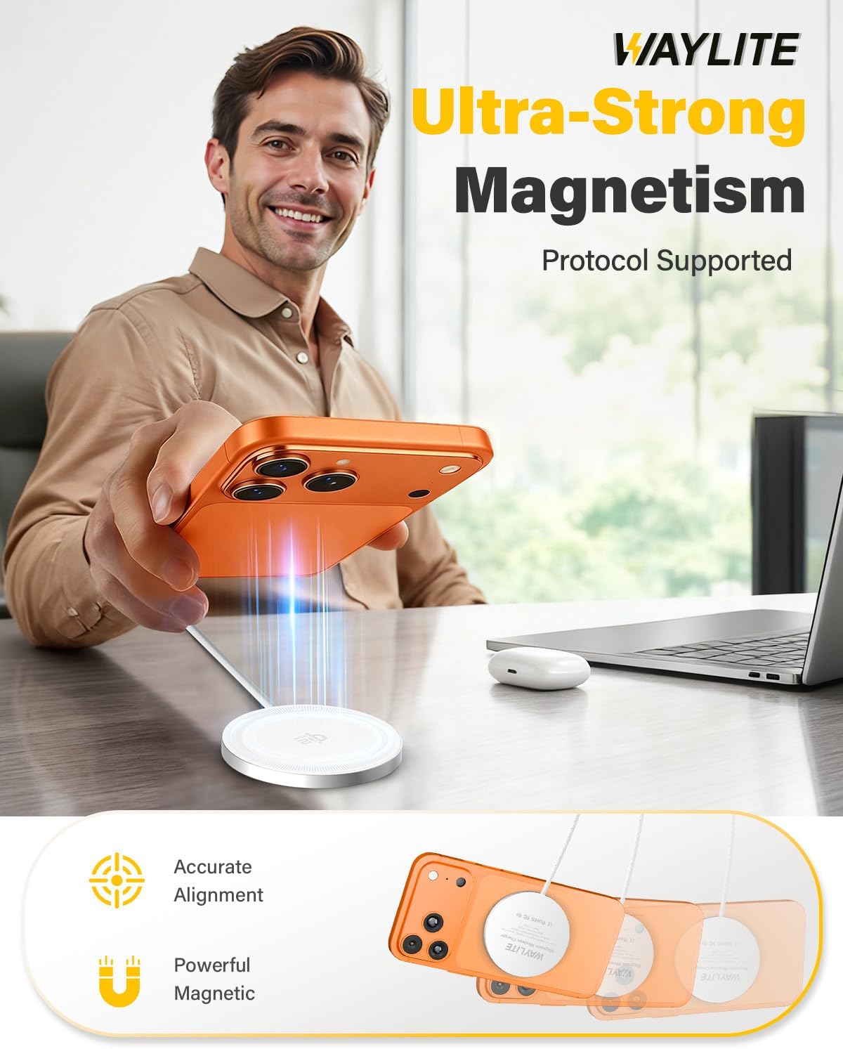 Detalle de Magnetic Wireless Charger 25W Qi2 Pad