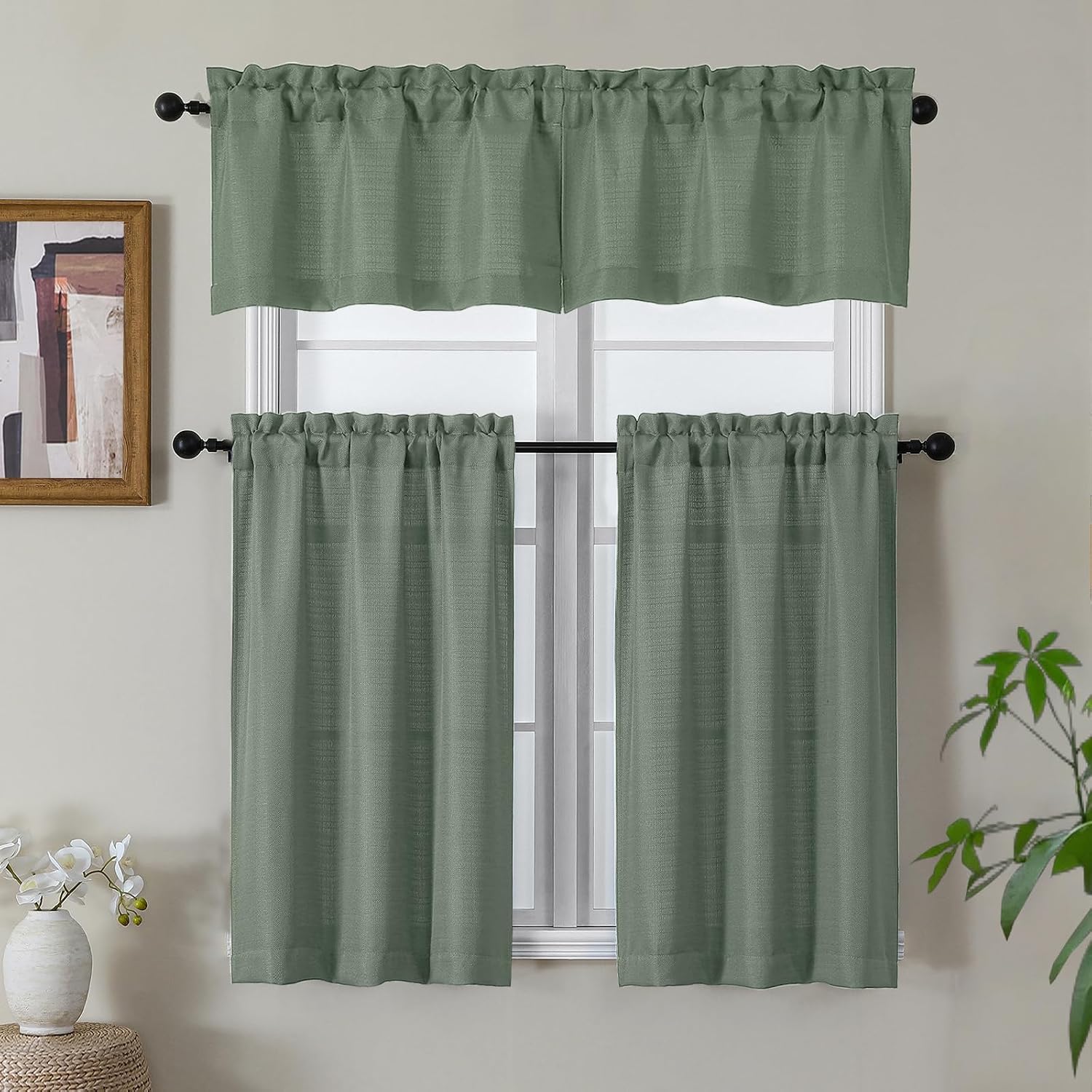 Detalle 2 de Gwine Sage Green Curtains 72" 2-panel set 🪟