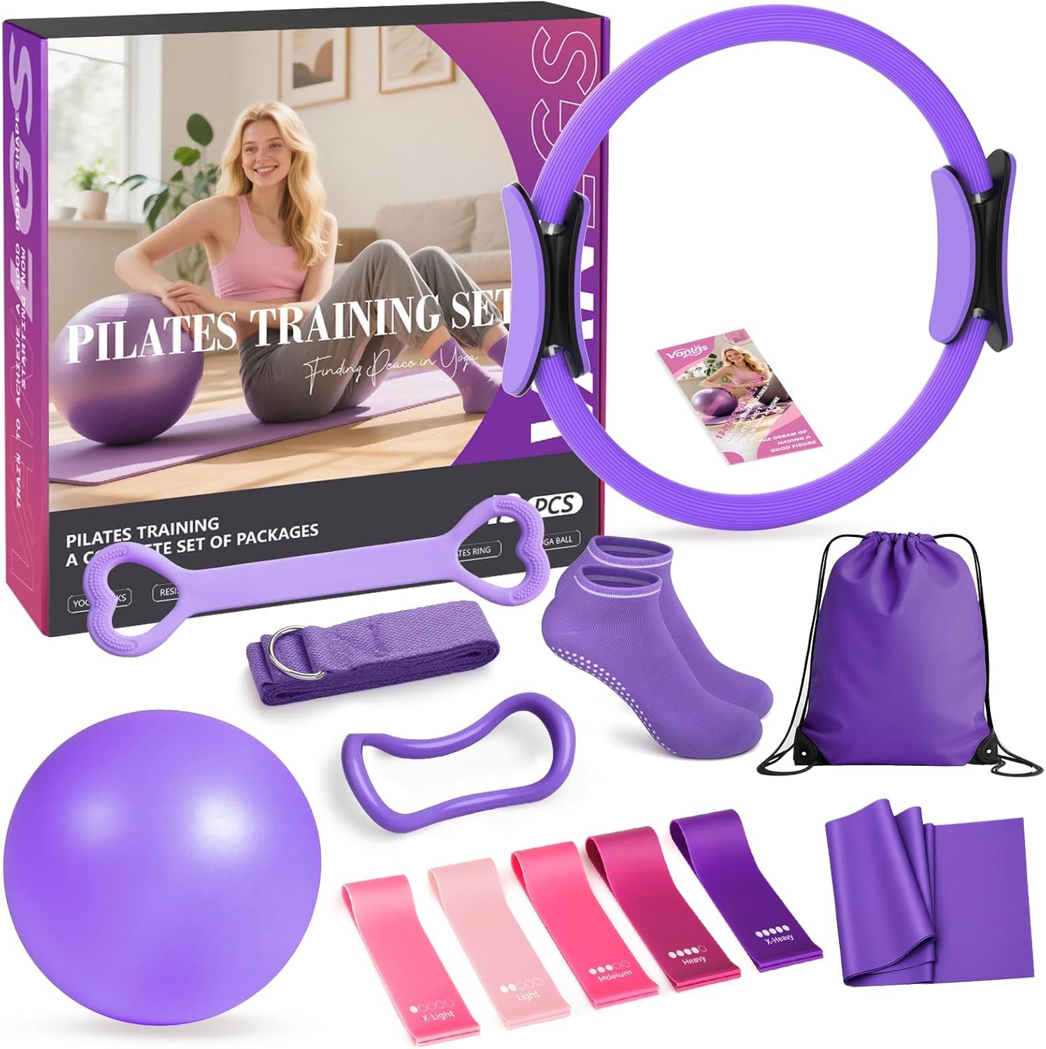 Detalle de Vanlgs Pilates Kit 13Pcs with 13" Ring