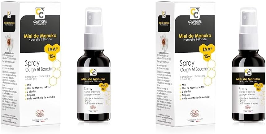Detalle 2 de Comptoirs et Compagnies Bio-Mundspray mit Manuka Honig IAA15+ (MGO 300) – Bio-Hals- und Mundspray