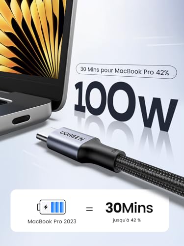 Thumbnail 1 de UGREEN Zapix Lot de 2 Câble USB C PD 100W 5A 20V Charge Rapide (2M)