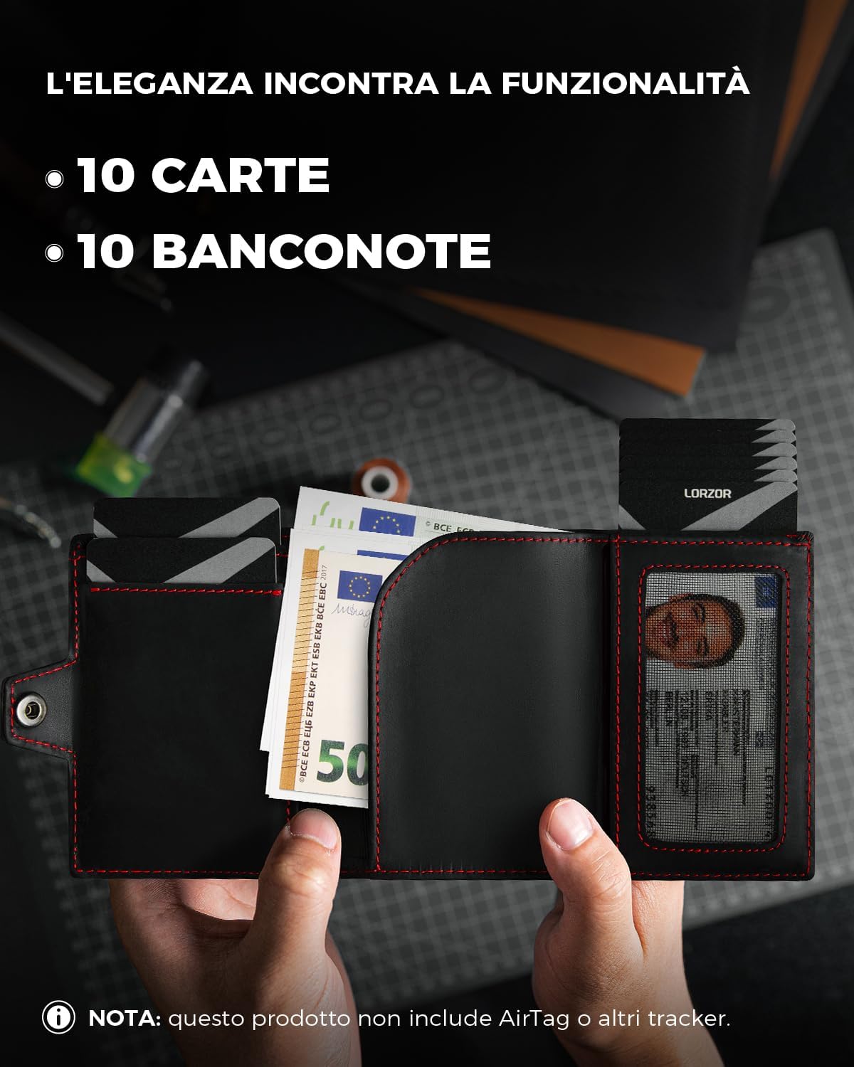 Thumbnail 4 de LORZOR Portafoglio Airtag Slim 9,6x6,5x2 cm