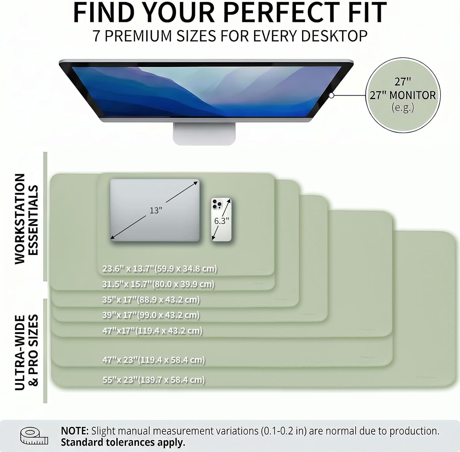 Thumbnail 2 de PROMATTOO Large Non-Slip Desk Mat: Waterproof Vegan Leather Desk Pad & Mouse Mat (80 x 40 cm)