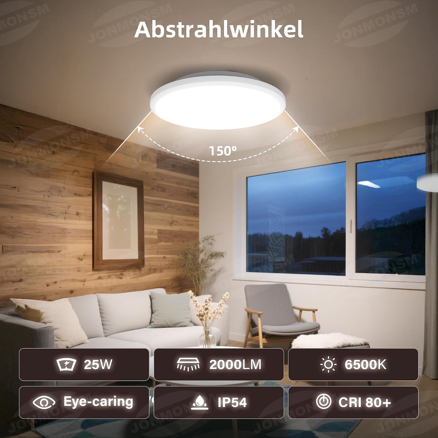 Detalle 2 de JONMONSM Led Deckenleuchte Flach 25W