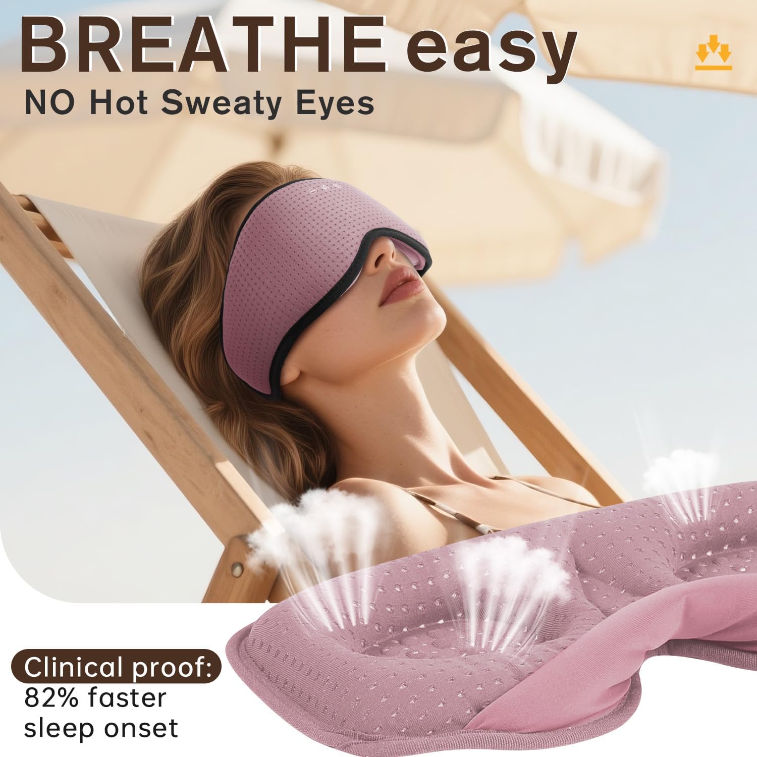 Detalle 2 de LC-dolida Bluetooth Sleep Mask Headphones 3D 😴
