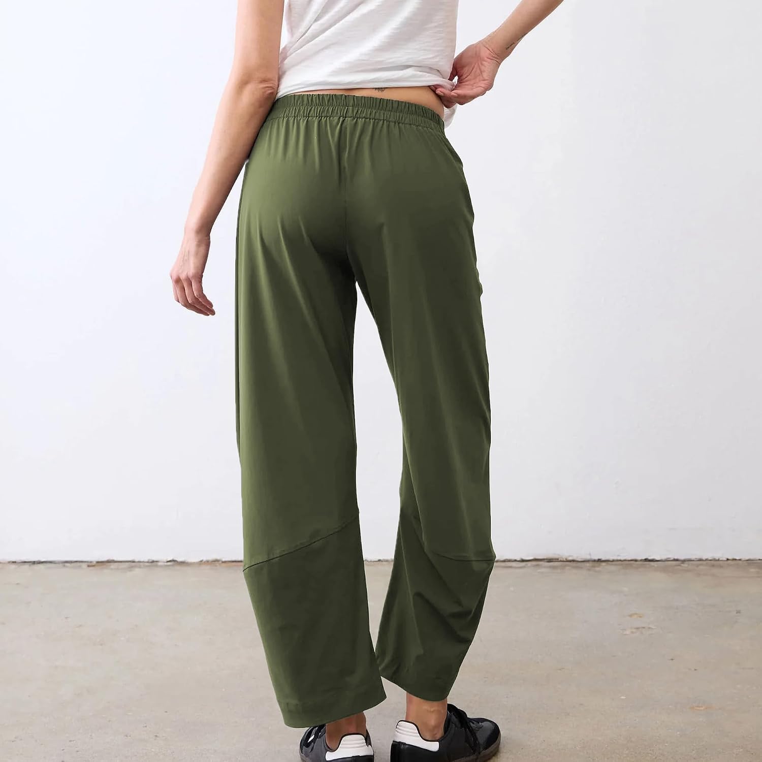 Detalle 2 de SeeLuNa Women Barrel Travel Pants with Hidden Elastic Waistband