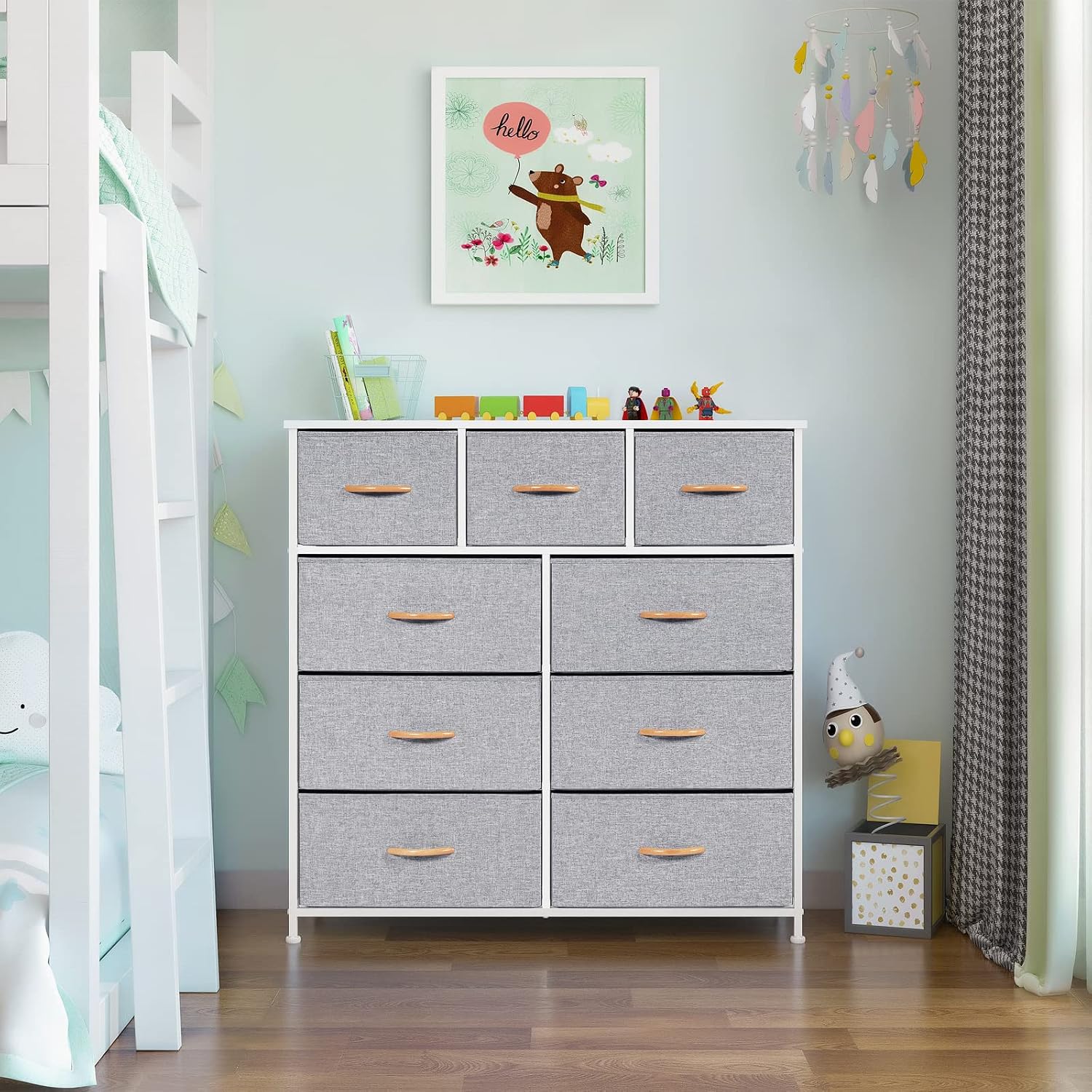 Thumbnail 5 de LYNCOHOME 9-Drawer Fabric Chest of Drawers