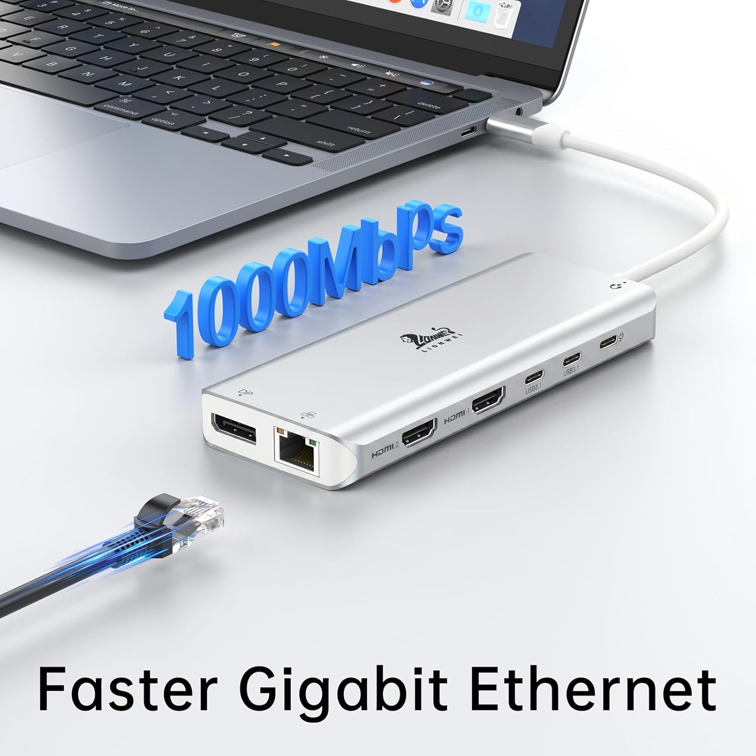 Thumbnail 6 de USB C Docking Station Dual Monitor: 13-in-1 USB-C Hub mit 2 HDMI, DisplayPort, 5 USB-C/A, Ethernet, 100W PD, SD/TF – Silber