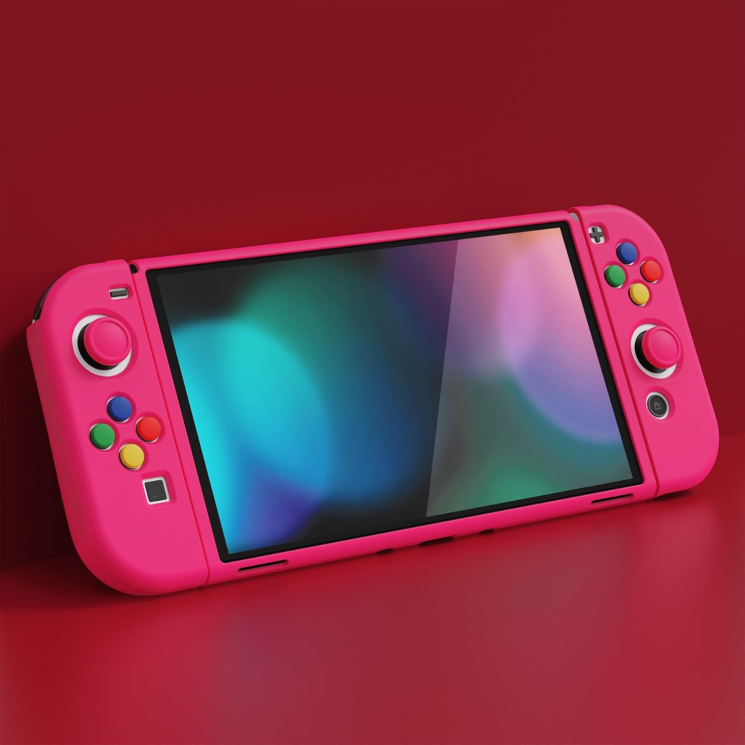 Detalle de playvital ZealProtect Soft Protective Case for Nintendo Switch OLED in Bright Pink