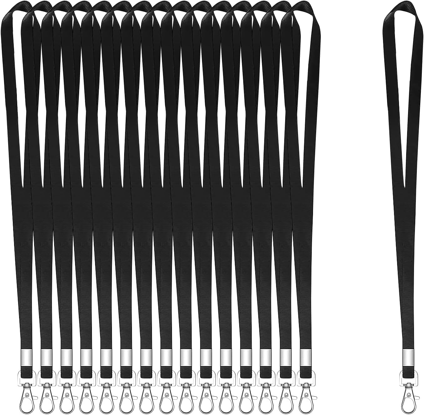 XHDA 50PCS black lanyards for ID badges 🎫