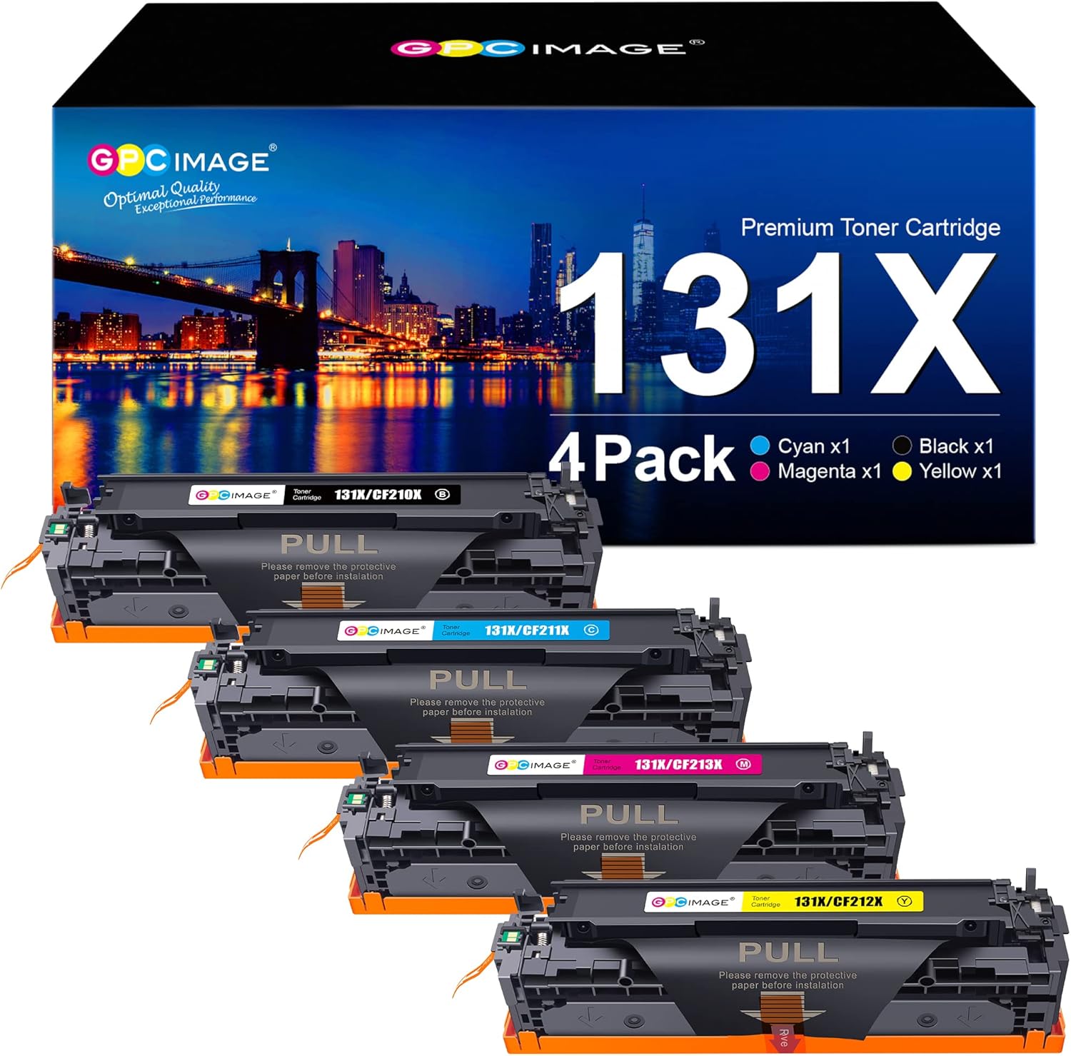 Detalle de GPC IMAGE 131X Toner Multipack – kompatibel mit HP 131A CF210A CF210X CF211X CF213X CF212X (Schwarz, Cyan, Gelb, Magenta)