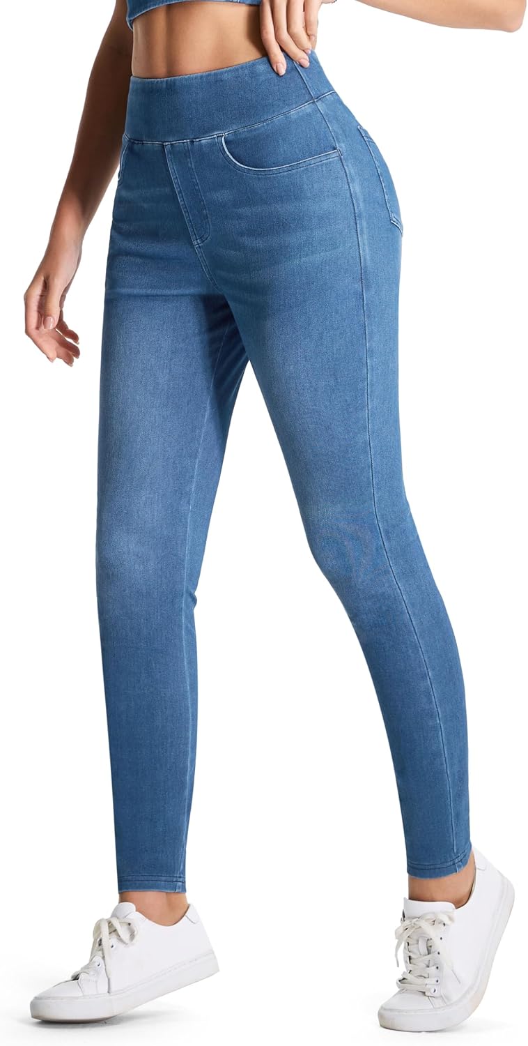 Detalle 2 de THE GYM PEOPLE Women's Scrunch Butt Jeggings, High-Waisted Stretch Denim